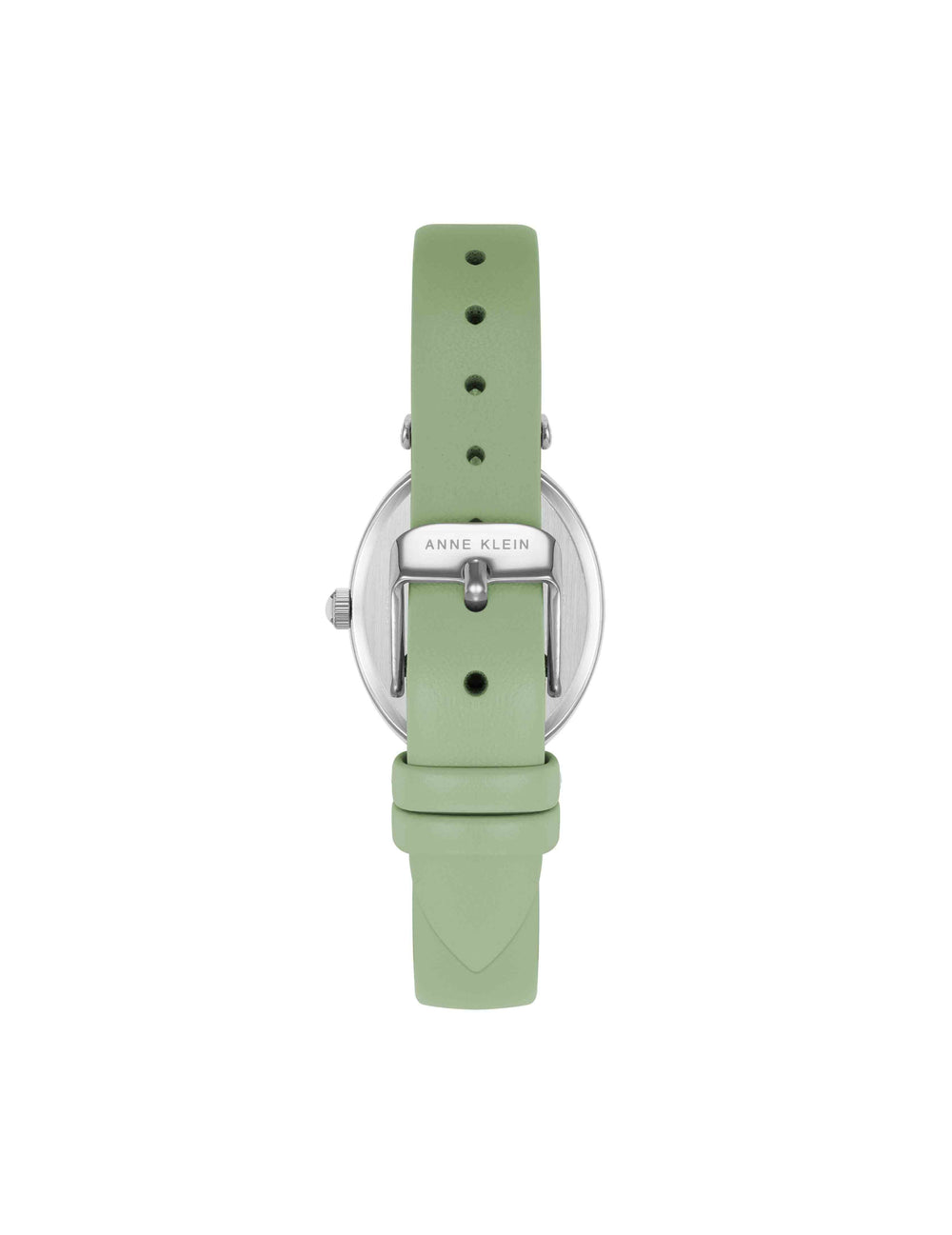 Consider It Oval Case Leather Watch - Anne Klein Green/Silver-Tone