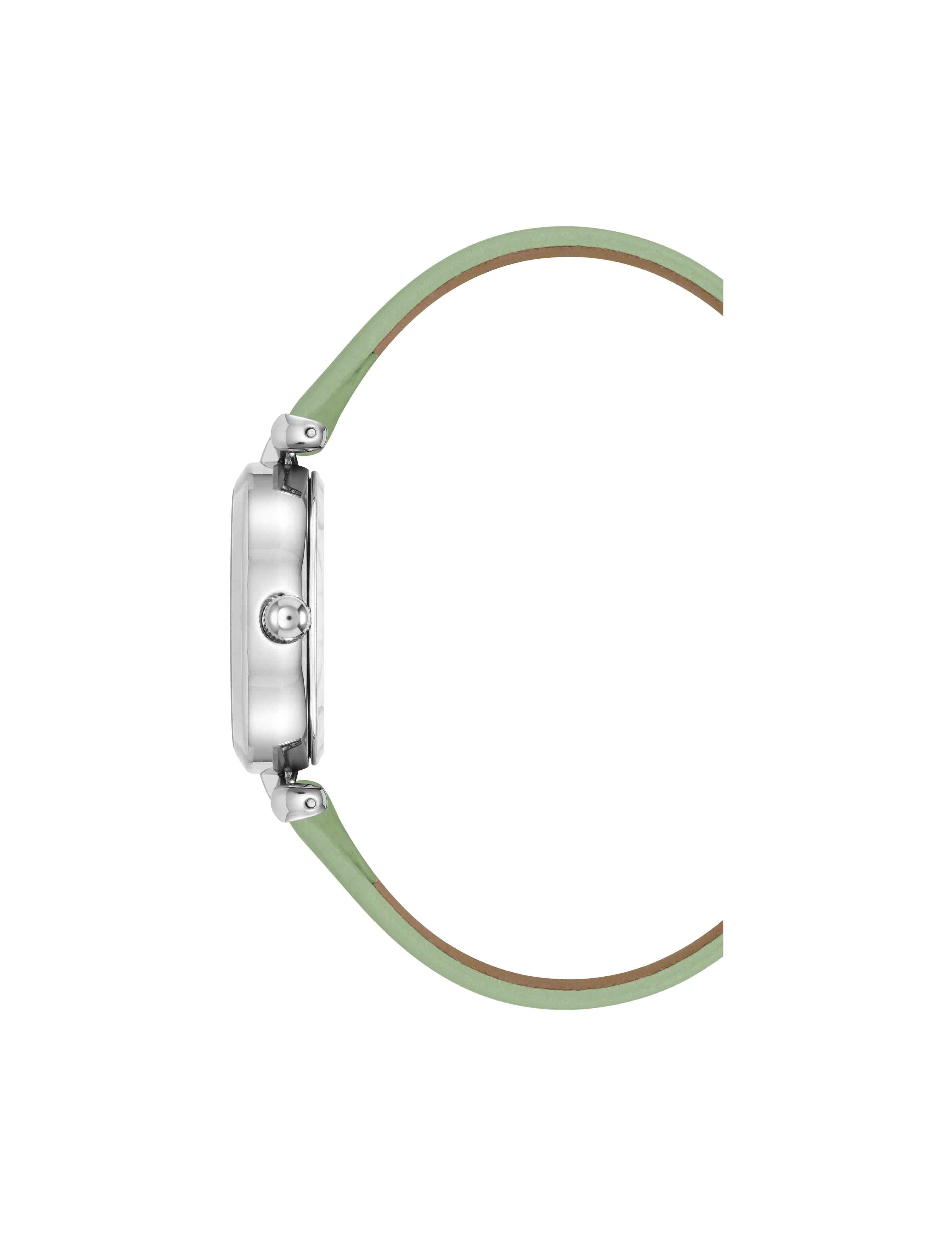 Consider It Oval Case Leather Watch - Anne Klein Green/Silver-Tone