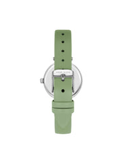 Consider It Round Sustainable Leather Band Watch - Anne Klein Green/Silver-Tone