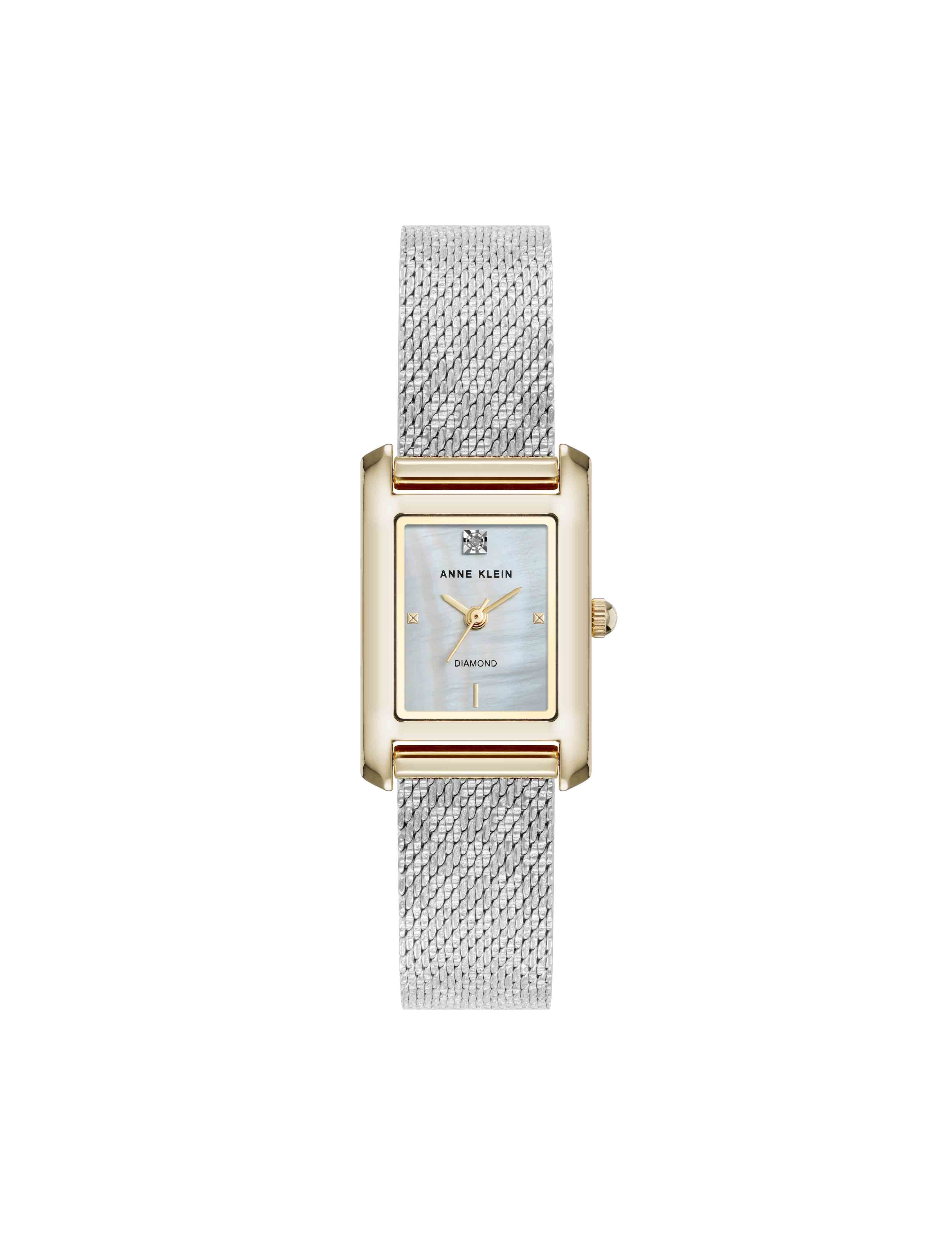 Petite Diamond Dial Bracelet Watch - Anne Klein Silver-Tone/Gold-Tone