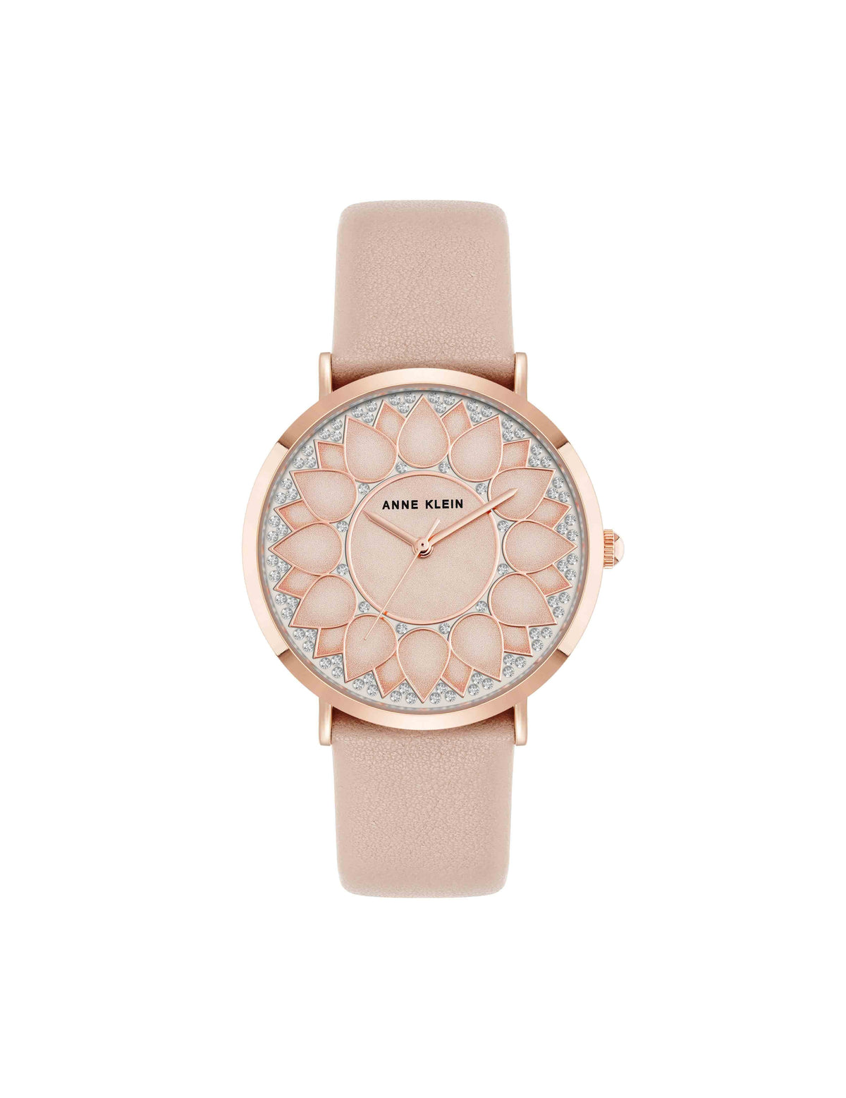 Patterned Dial Strap Watch - Anne Klein Blush Pink/Rose-Tone