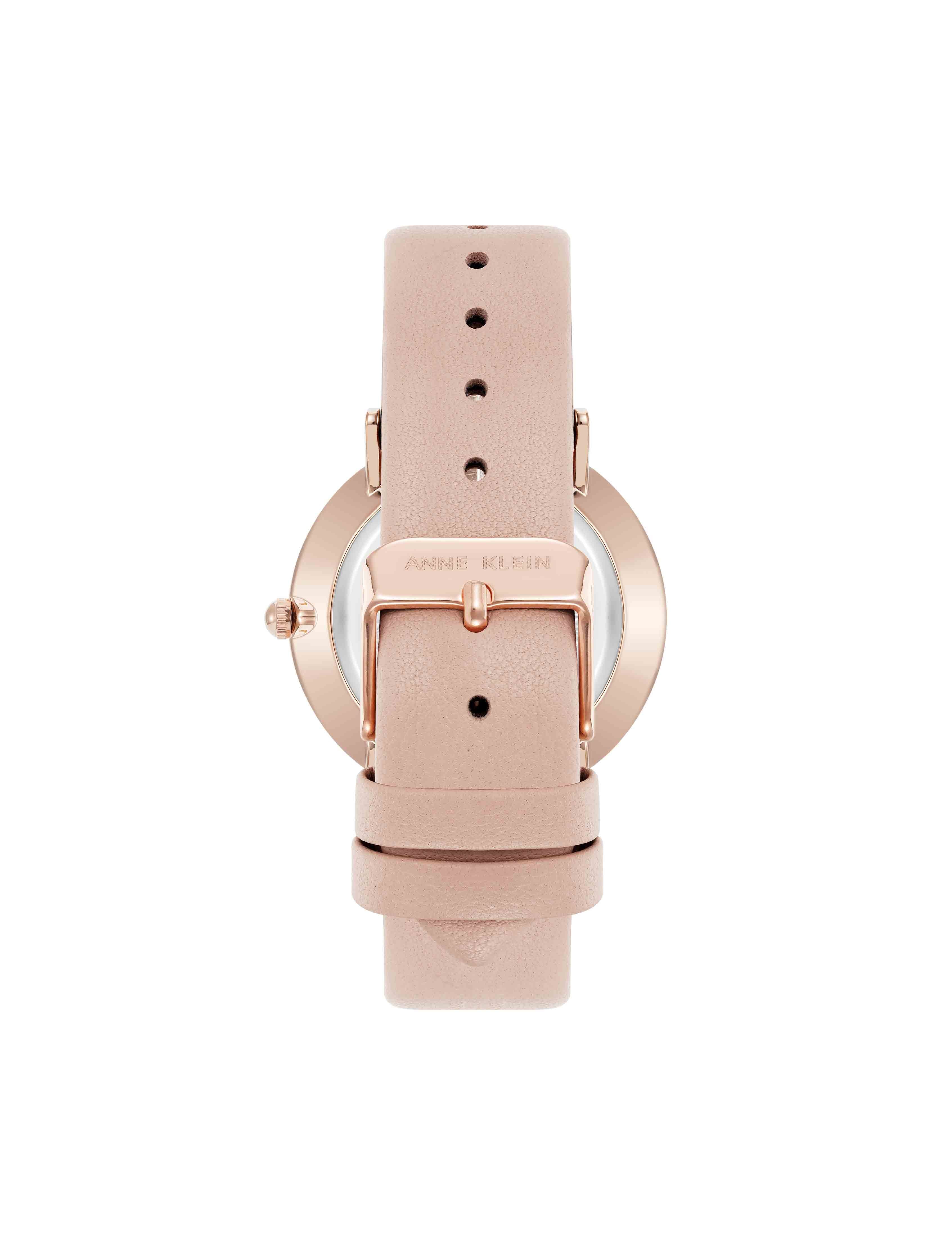 Patterned Dial Strap Watch - Anne Klein Blush Pink/Rose-Tone