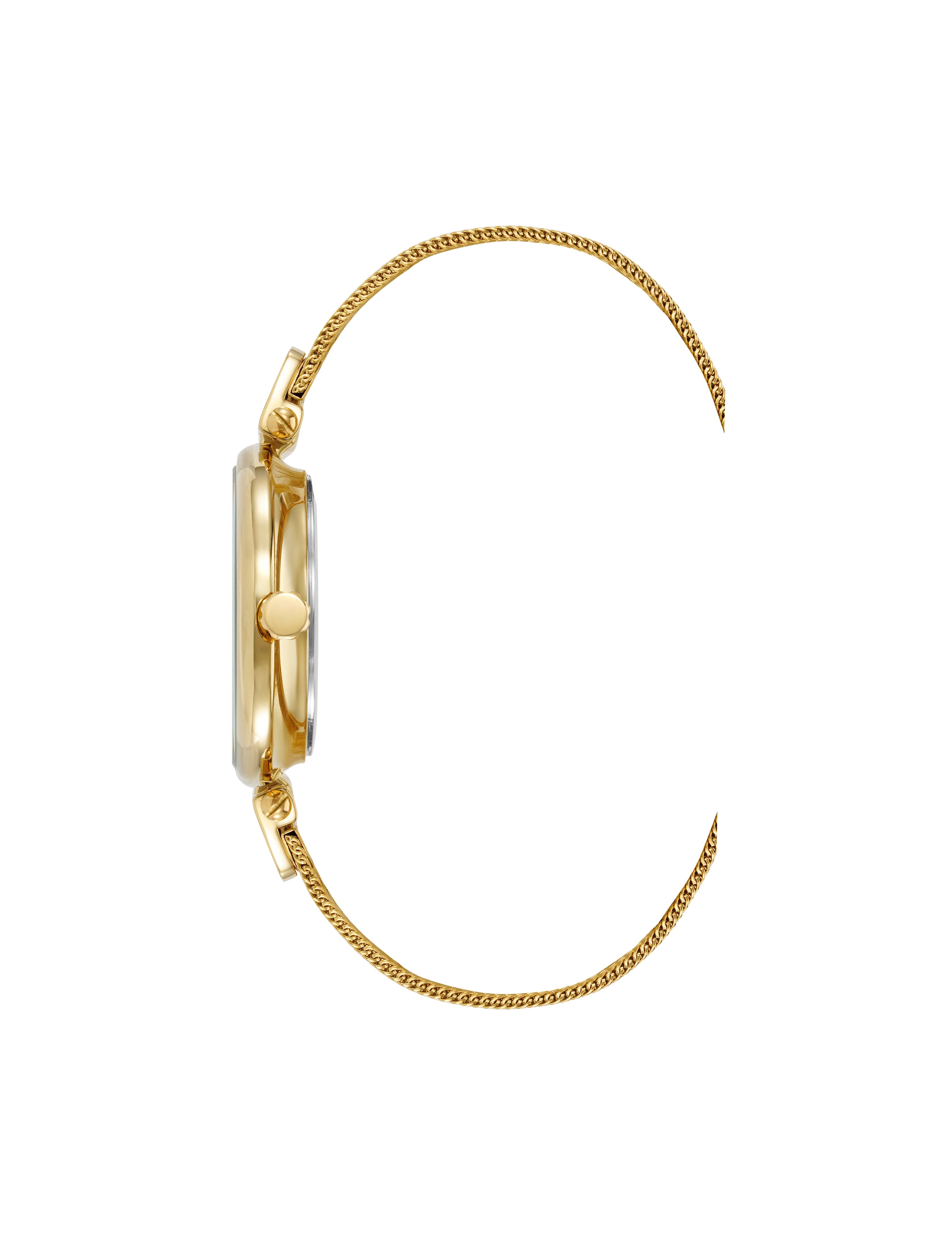 Butterfly Dial Leather Strap Watch in Gold-Tone - Anne Klein