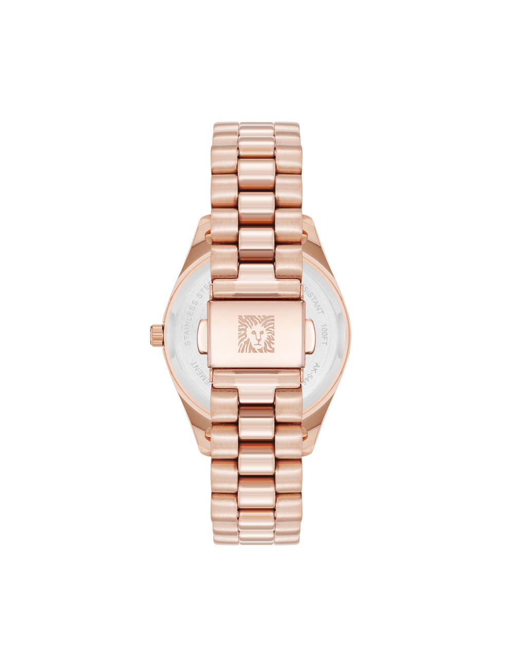 Butterfly Dial Leather Strap Watch in Rose Gold-Tone - Anne Klein