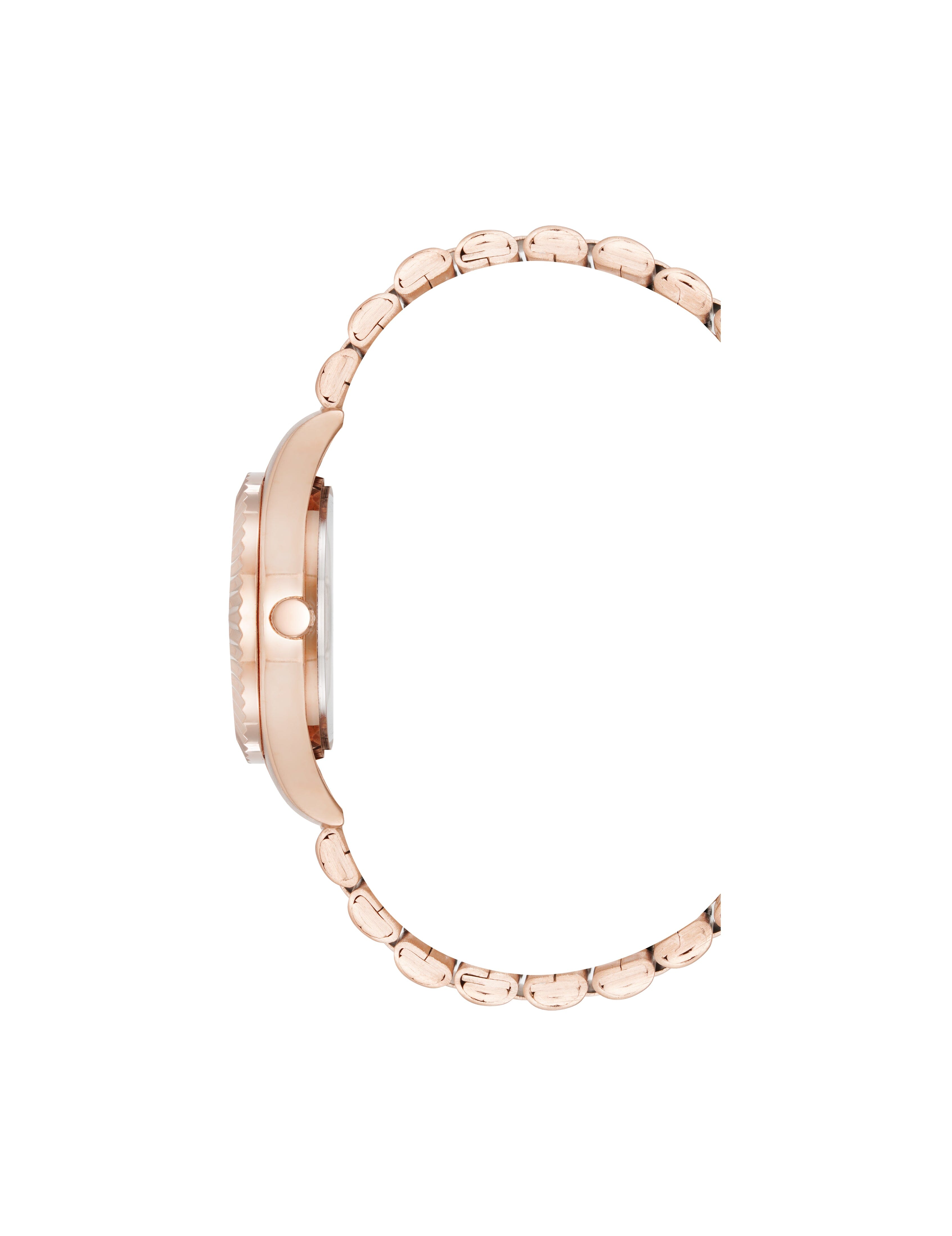 Butterfly Dial Leather Strap Watch in Rose Gold-Tone - Anne Klein