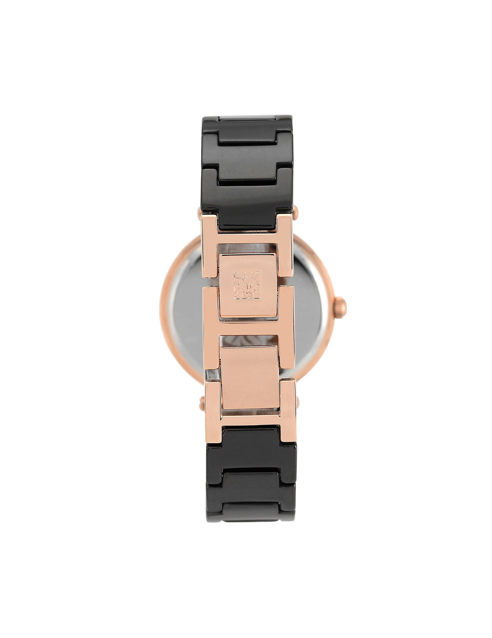 Ceramic Bracelet Watch with Diamonds - Anne Klein Black/Rose-Tone