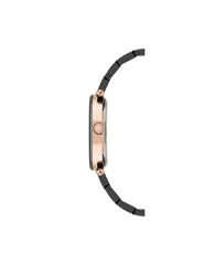 Ceramic Bracelet Watch with Diamonds - Anne Klein Black/Rose-Tone