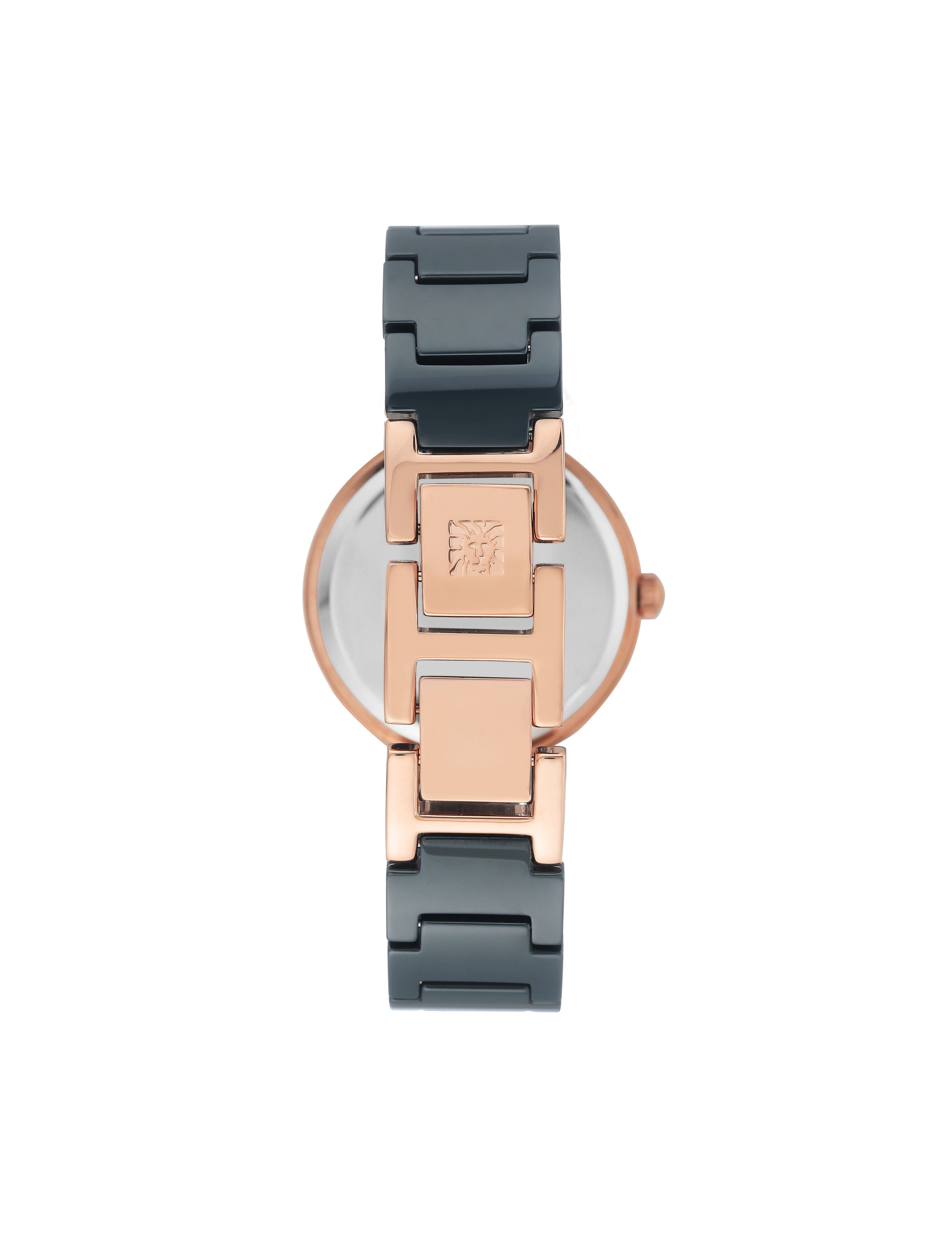 Ceramic Bracelet Watch with Diamond Accents - Anne Klein Navy/Rose-Tone