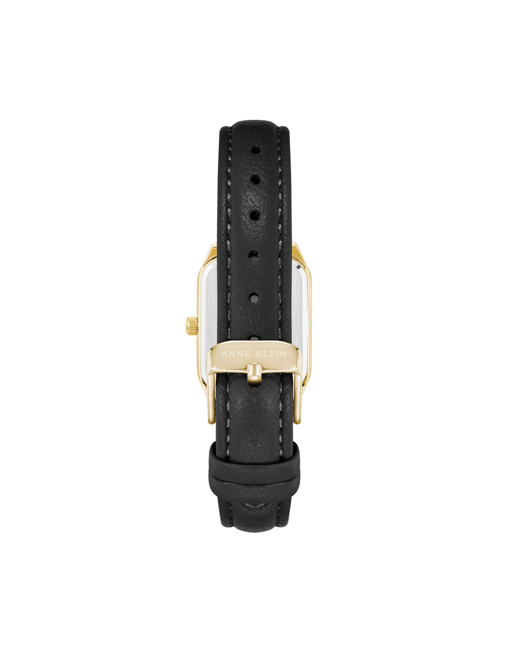 Octagonal Sustainable Leather Watch in Green - Anne Klein Black/Green/Gold-Tone