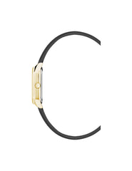 Octagonal Sustainable Leather Watch in Green - Anne Klein Black/Green/Gold-Tone