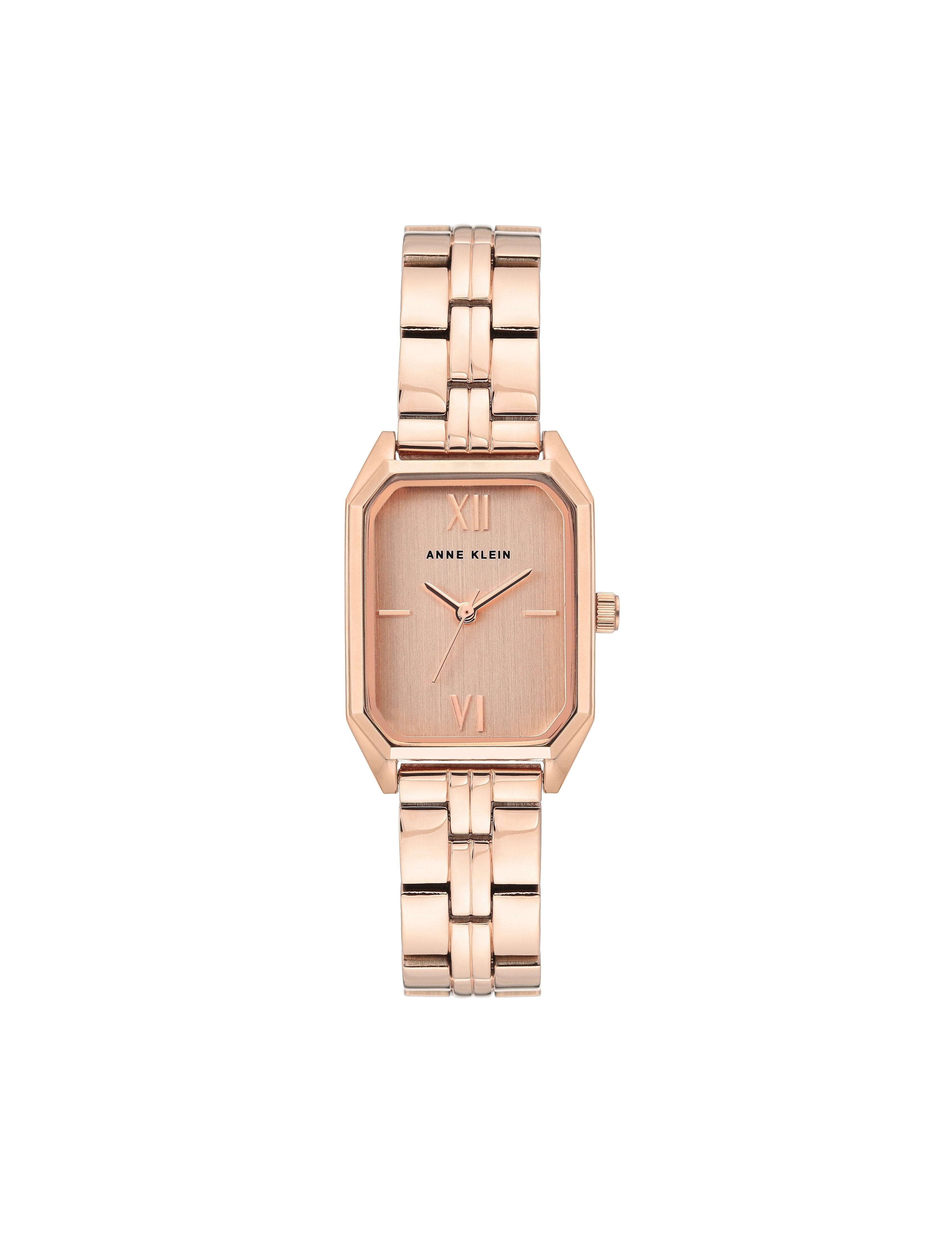 Octagonal Metal Bracelet Watch in Rose Gold - Anne Klein Rose-Tone