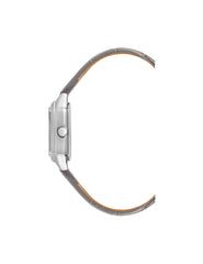 Petitie Octagonal Shaped Case Leather Strap Watch - Anne Klein Grey/Silver-Tone