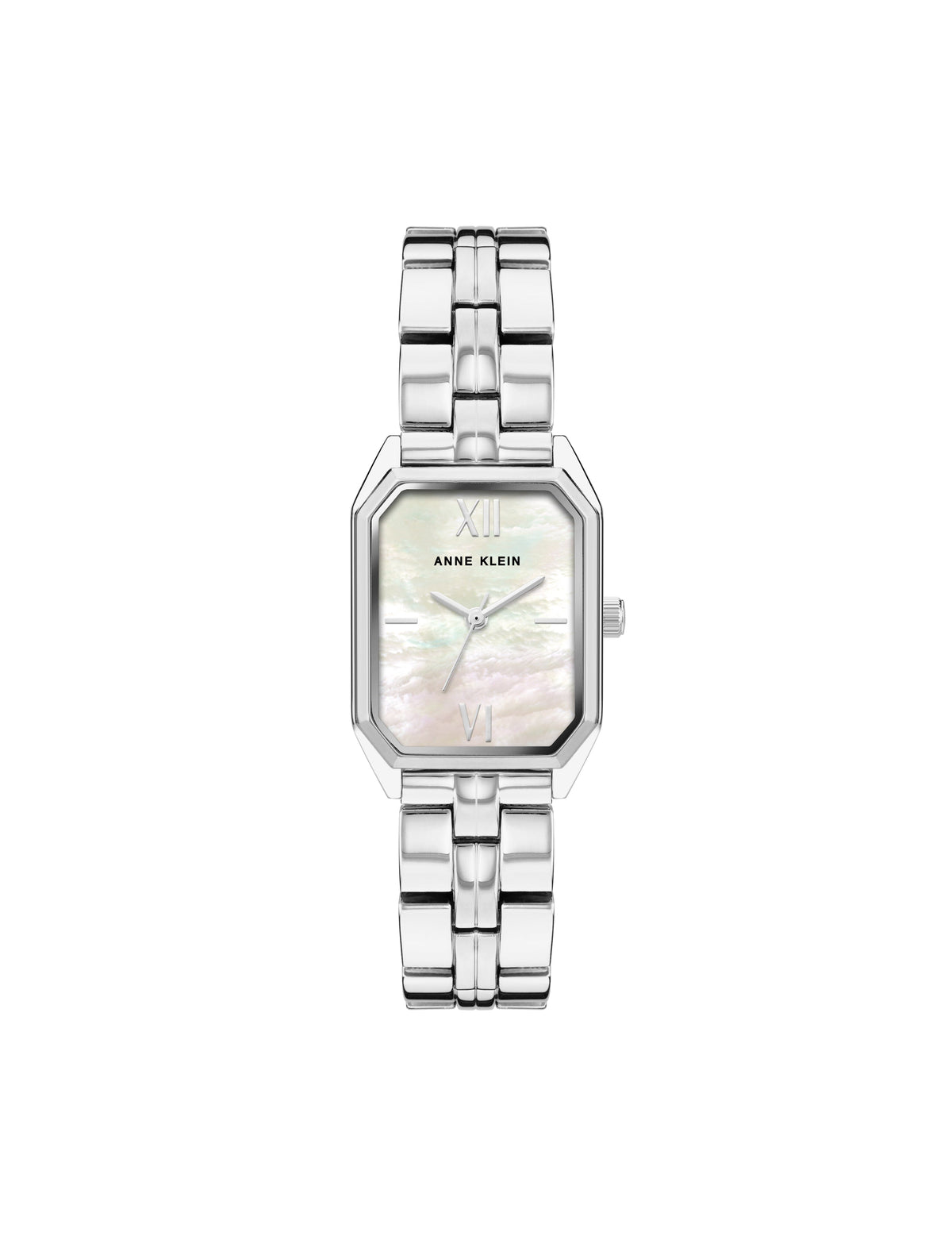 Octagonal Metal Bracelet Watch - Anne Klein Mother-of-pearl/Silver