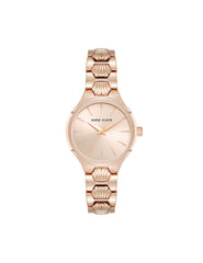 Shell Pattern Link Bracelet Watch - Anne Klein Rose-Tone