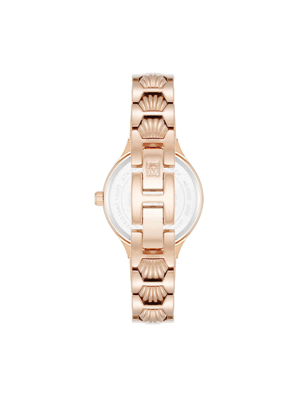 Shell Pattern Link Bracelet Watch - Anne Klein Rose-Tone