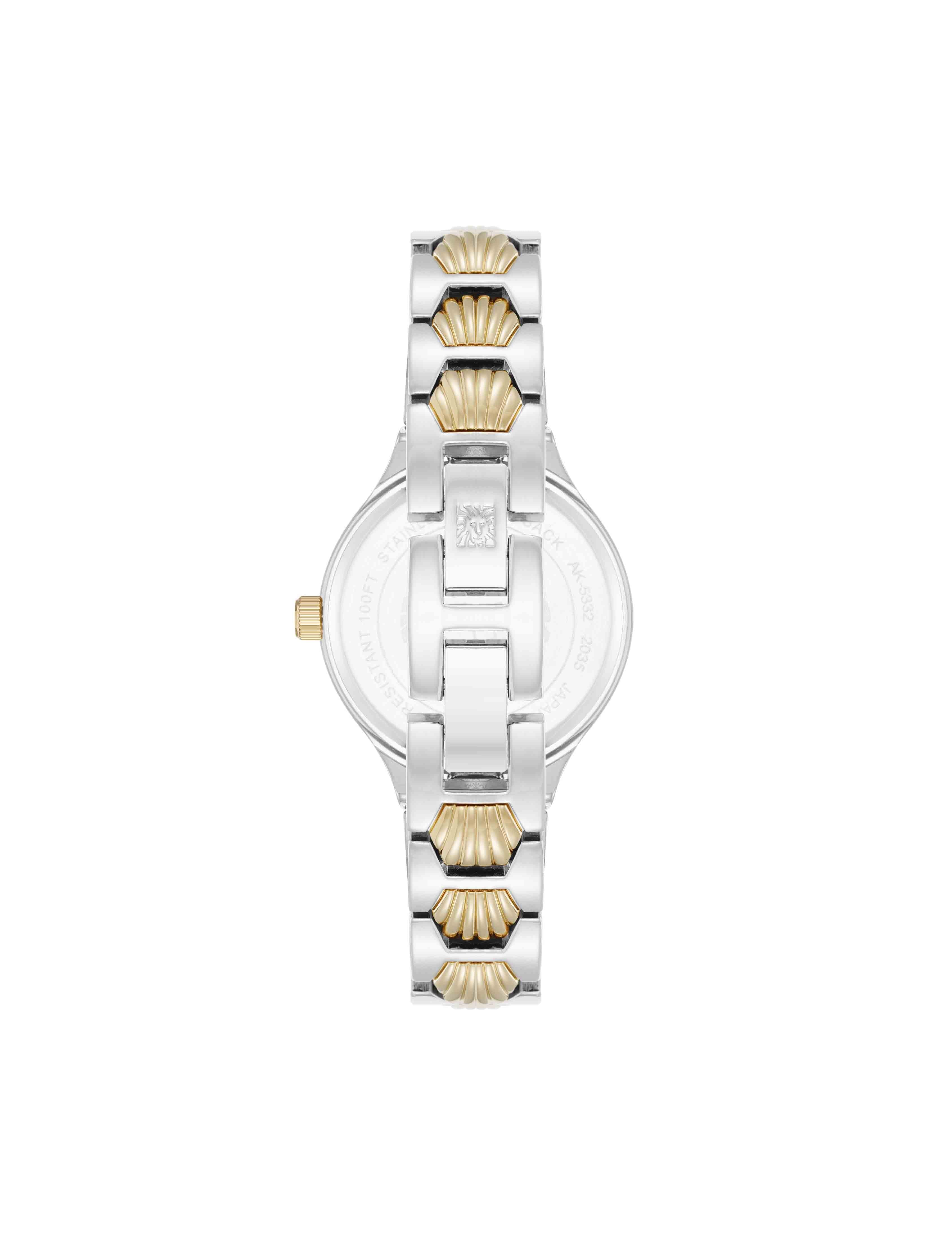 Shell Pattern Link Bracelet Watch - Anne Klein Two-Tone