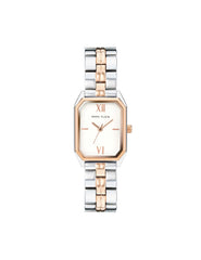 Octagonal Metal Bracelet Watch - Anne Klein Silver&Rose-Tone