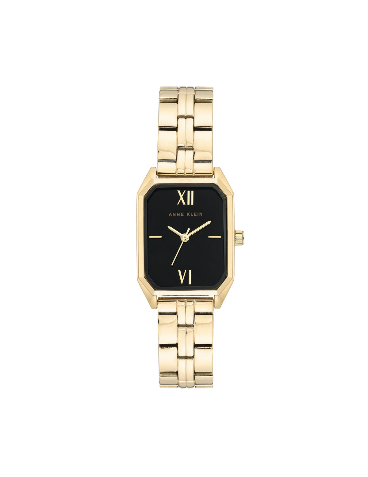 Octagonal Metal Bracelet Watch in Gold-Tone - Anne Klein Black&Gold-Tone