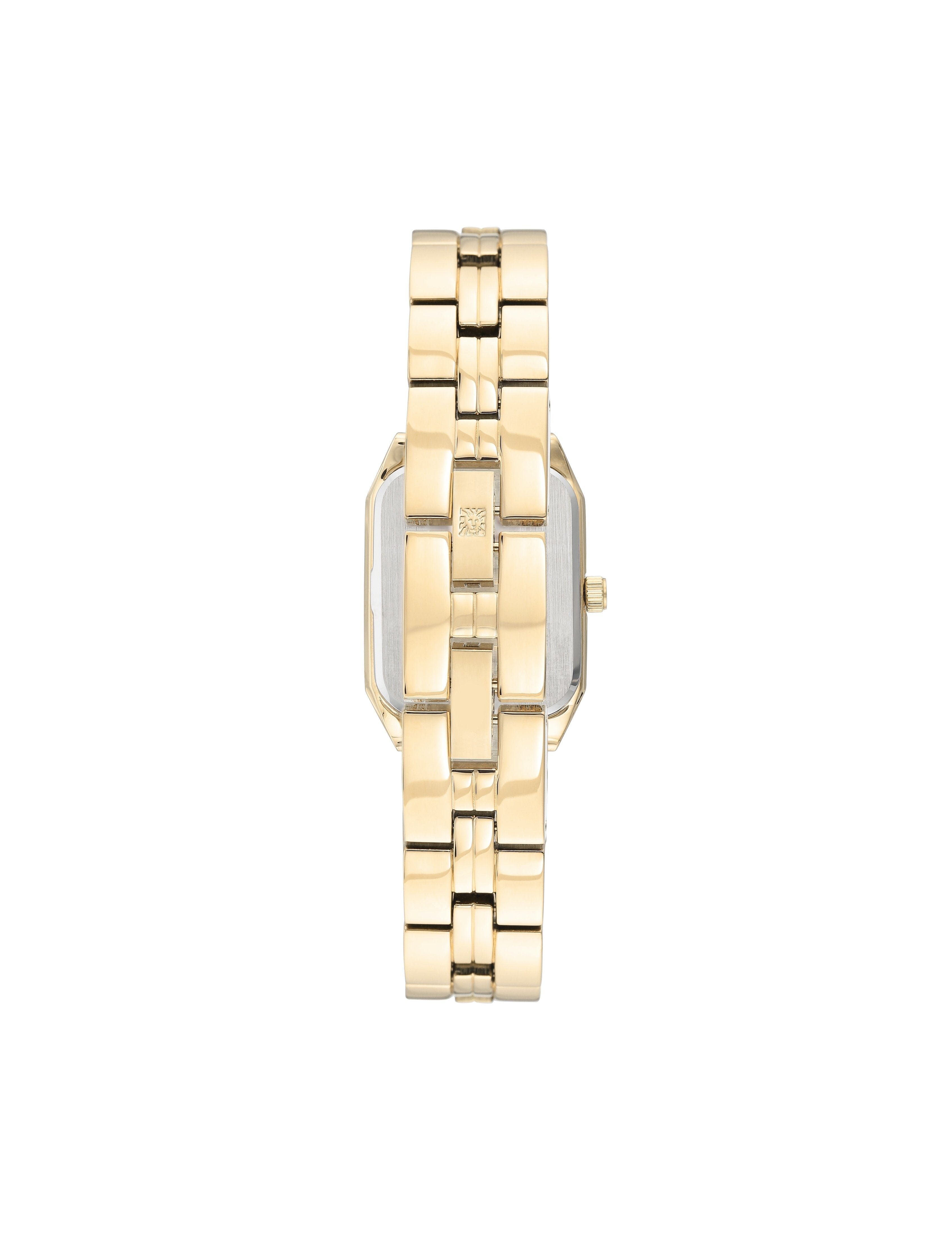 Octagonal Metal Bracelet Watch in Gold-Tone - Anne Klein Black&Gold-Tone
