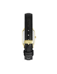 Octagonal Leather Strap Watch - Anne Klein Black&Gold-Tone