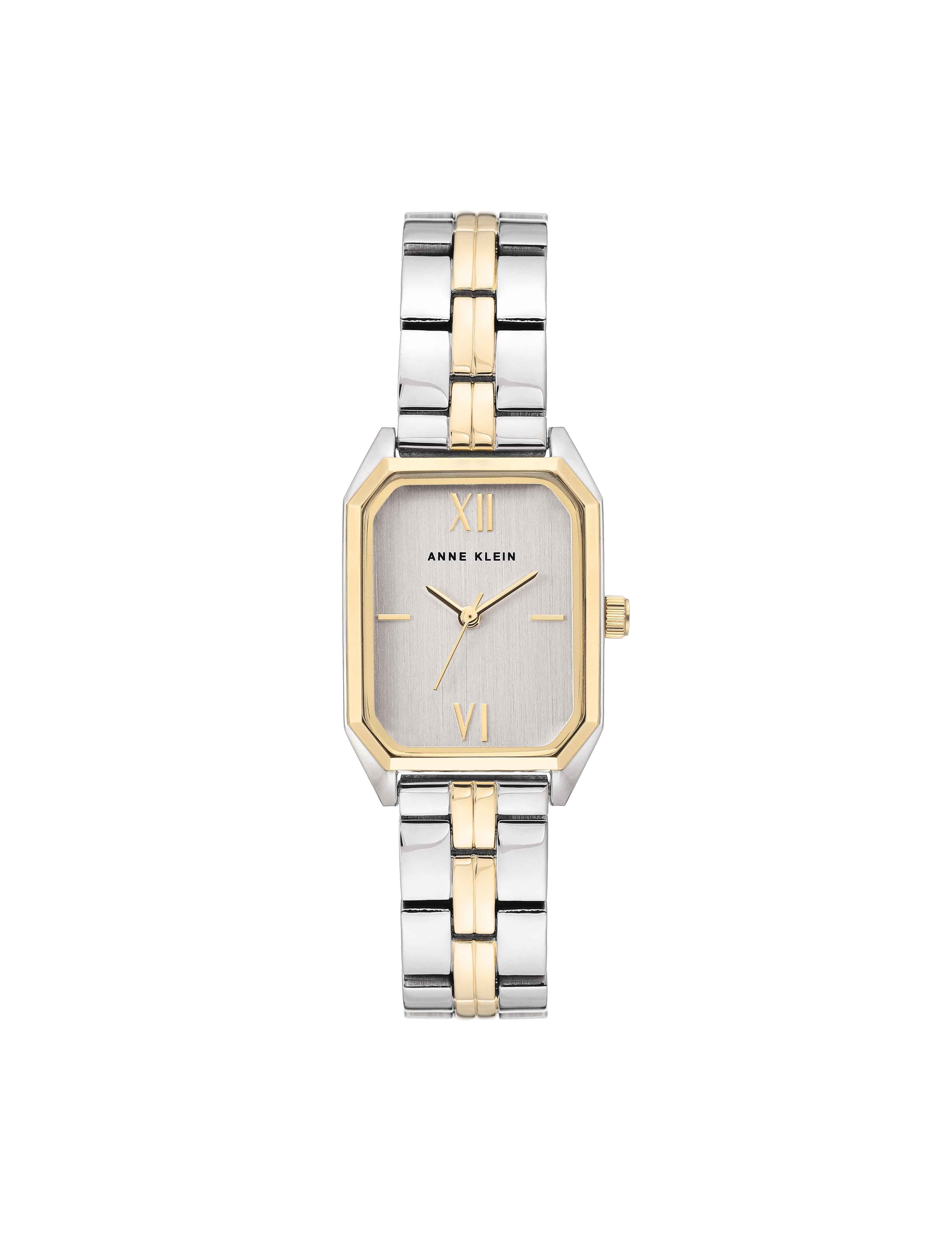 Octagonal Metal Bracelet Watch - Anne Klein Silver&Gold
