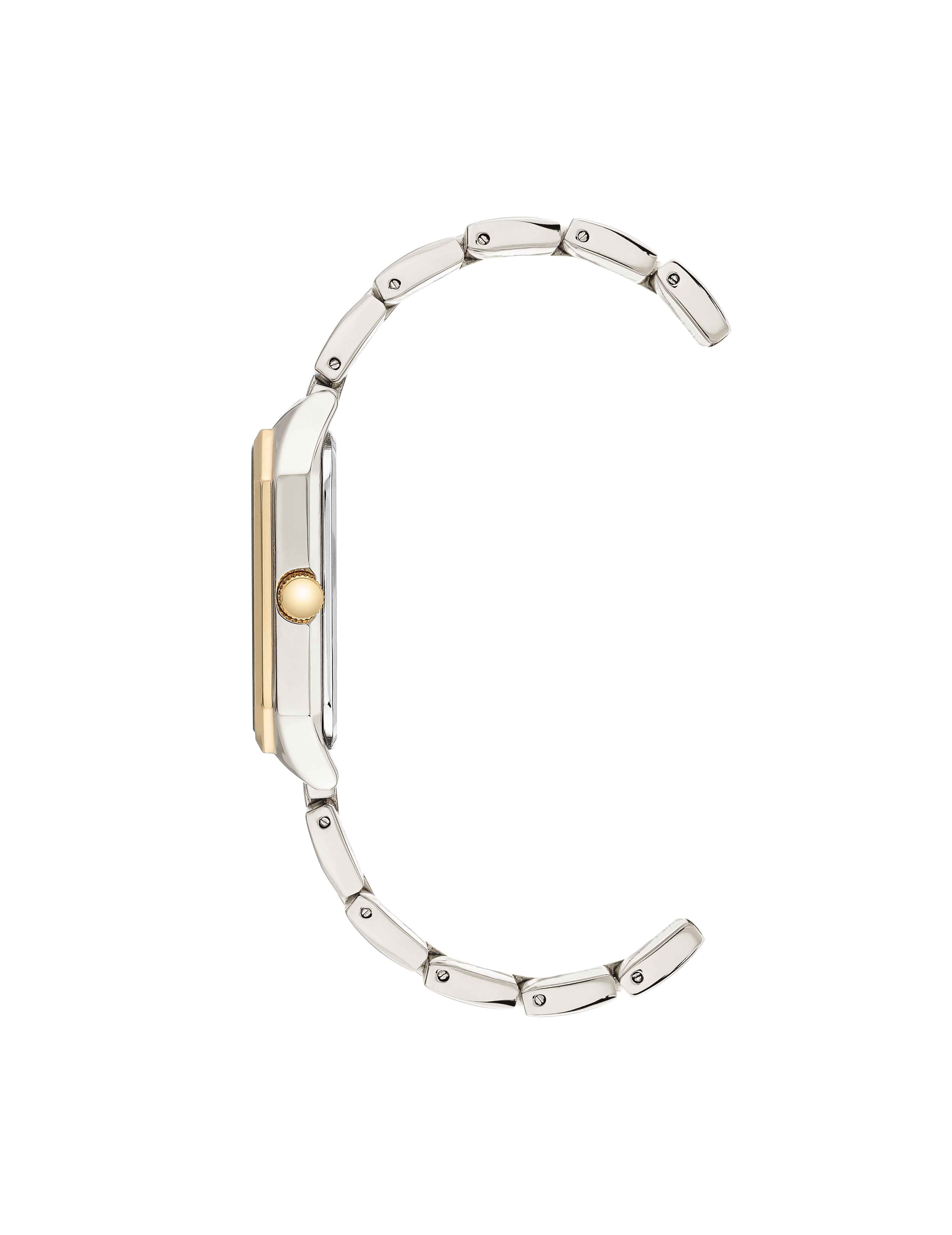 Octagonal Metal Bracelet Watch - Anne Klein Silver&Gold