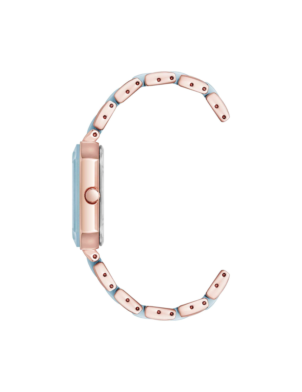 Octagonal Shaped Ceramic Bracelet Watch - Anne Klein Aqua Blue/Rose Gold-Tone