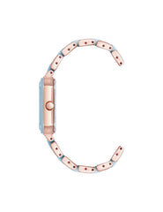 Octagonal Shaped Ceramic Bracelet Watch - Anne Klein Aqua Blue/Rose Gold-Tone