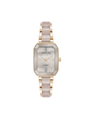 Octagonal Shaped Ceramic Bracelet Watch - Anne Klein Tan/Gold-Tone