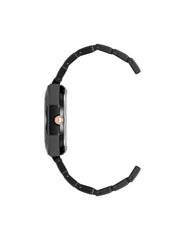 Octagonal Ceramic Diamond Dial Bracelet Watch - Anne Klein Black/Rose Gold-Tone
