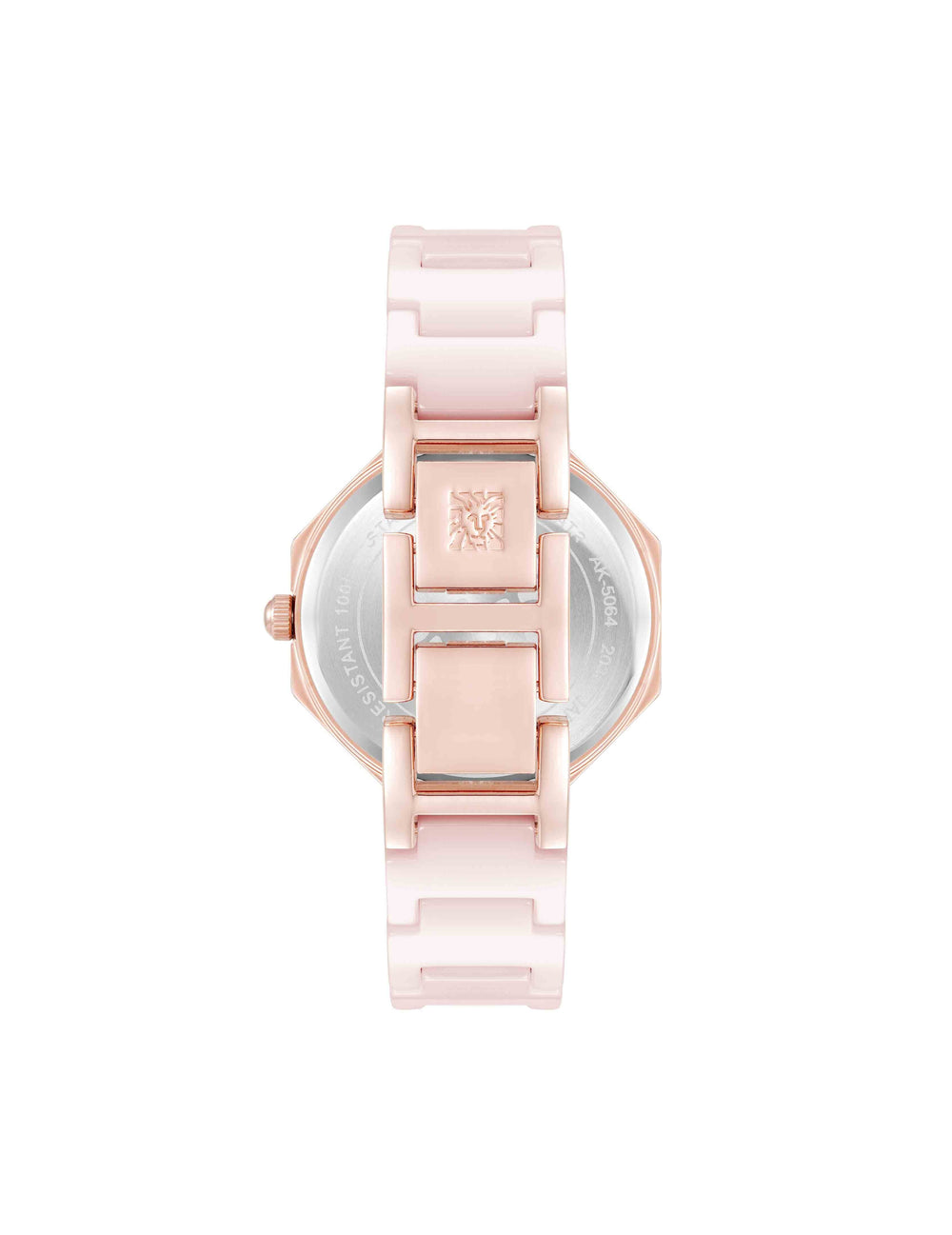 Octagonal Ceramic Diamond Dial Bracelet Watch - Anne Klein Blush Pink/Rose Gold-Tone