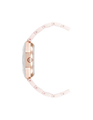 Octagonal Ceramic Diamond Dial Bracelet Watch - Anne Klein Blush Pink/Rose Gold-Tone