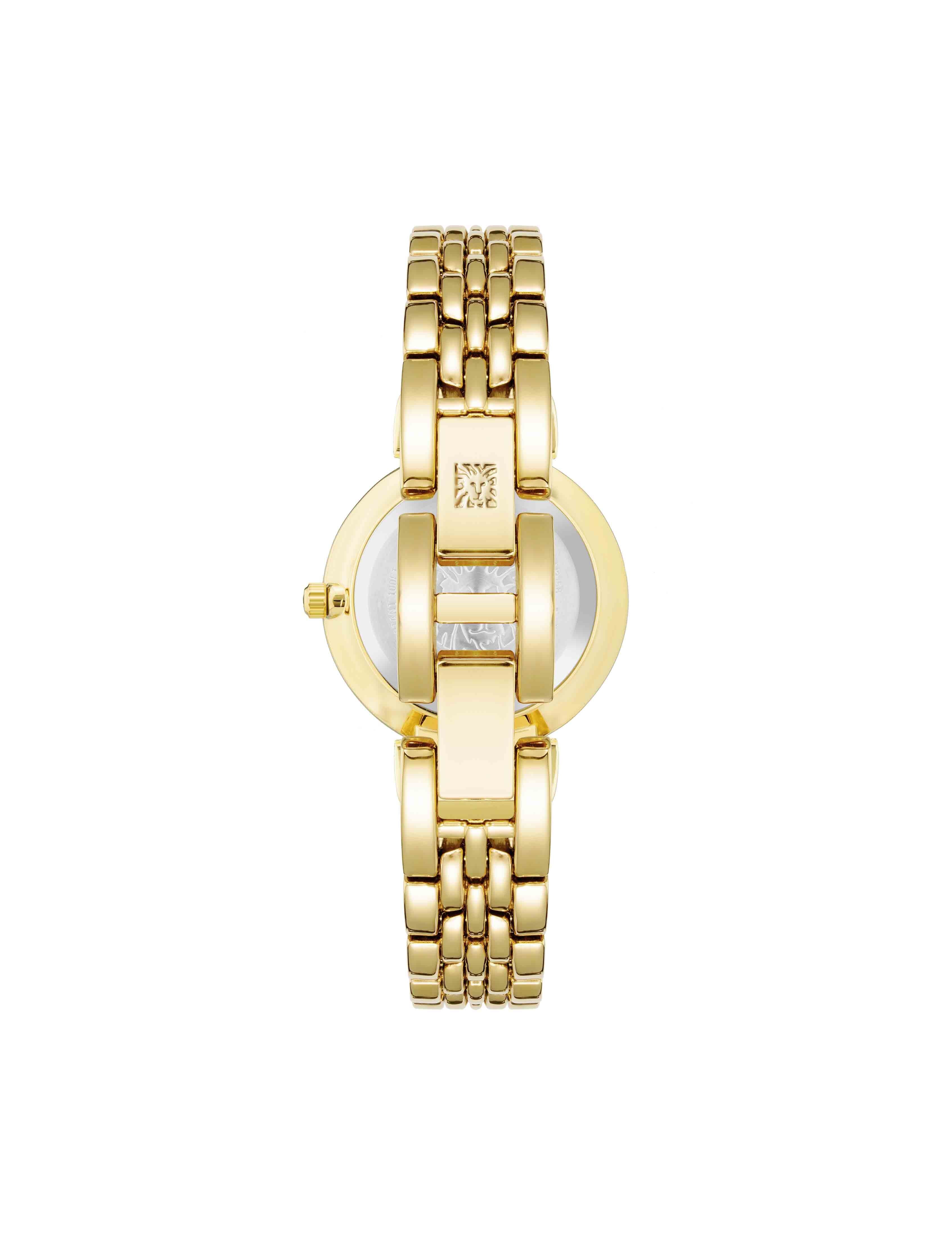 Roman Numeral Dial Watch in Gold & Burgundy - Anne Klein Red/Gold-Tone