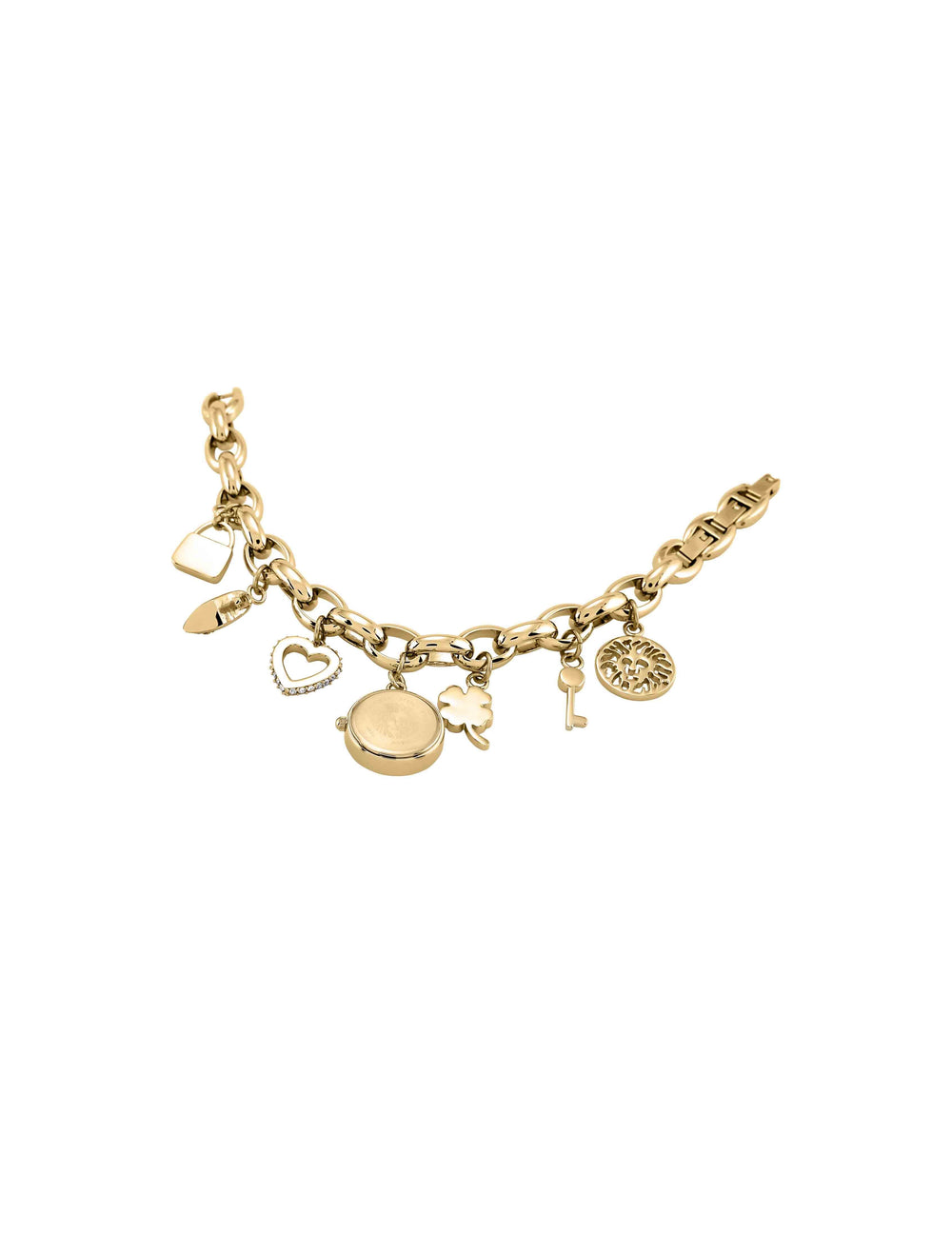Crystal Charm Bracelet Watch in Gold-Tone - Anne Klein