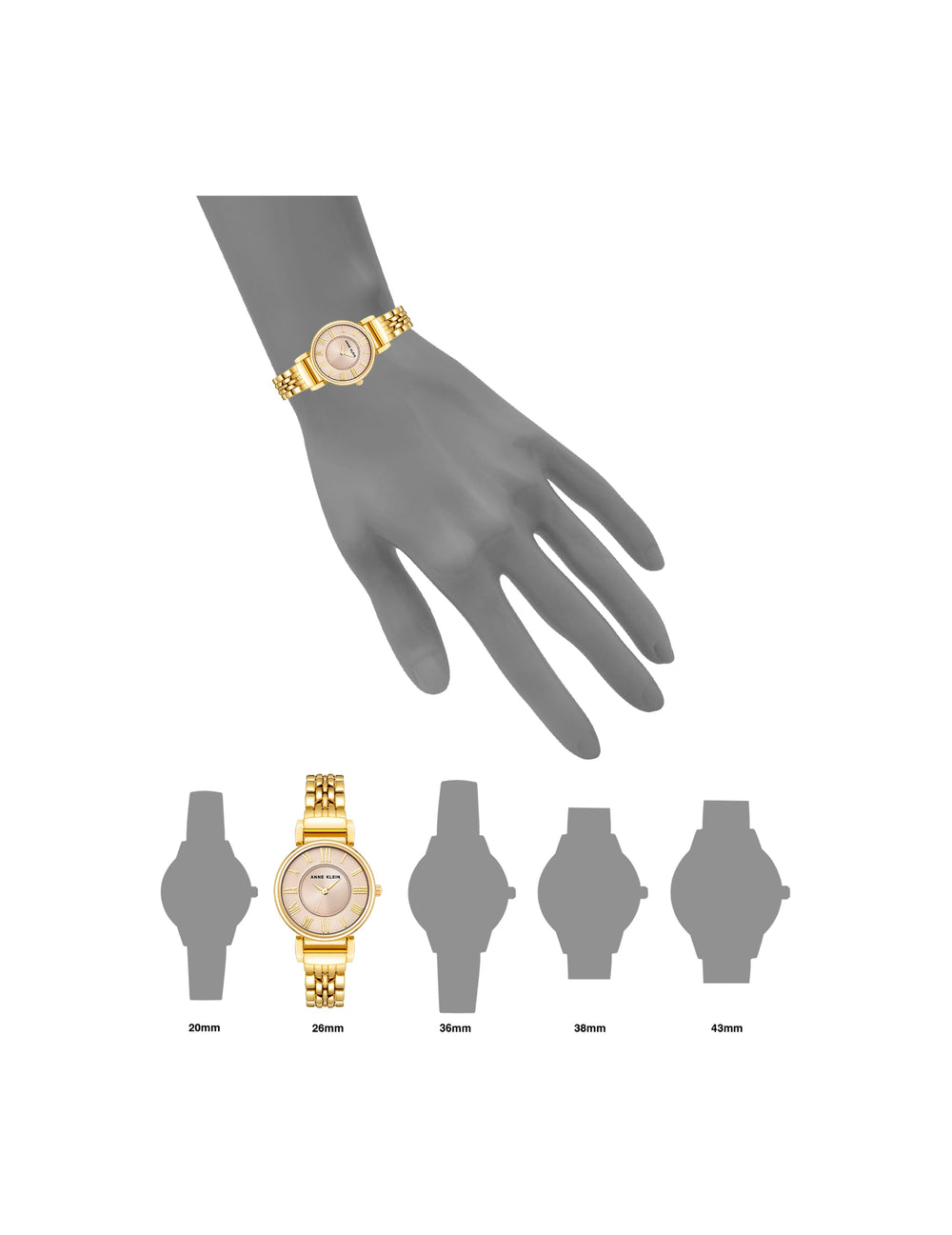 Roman Numeral Dial Watch - Anne Klein Gold-tone/Blush