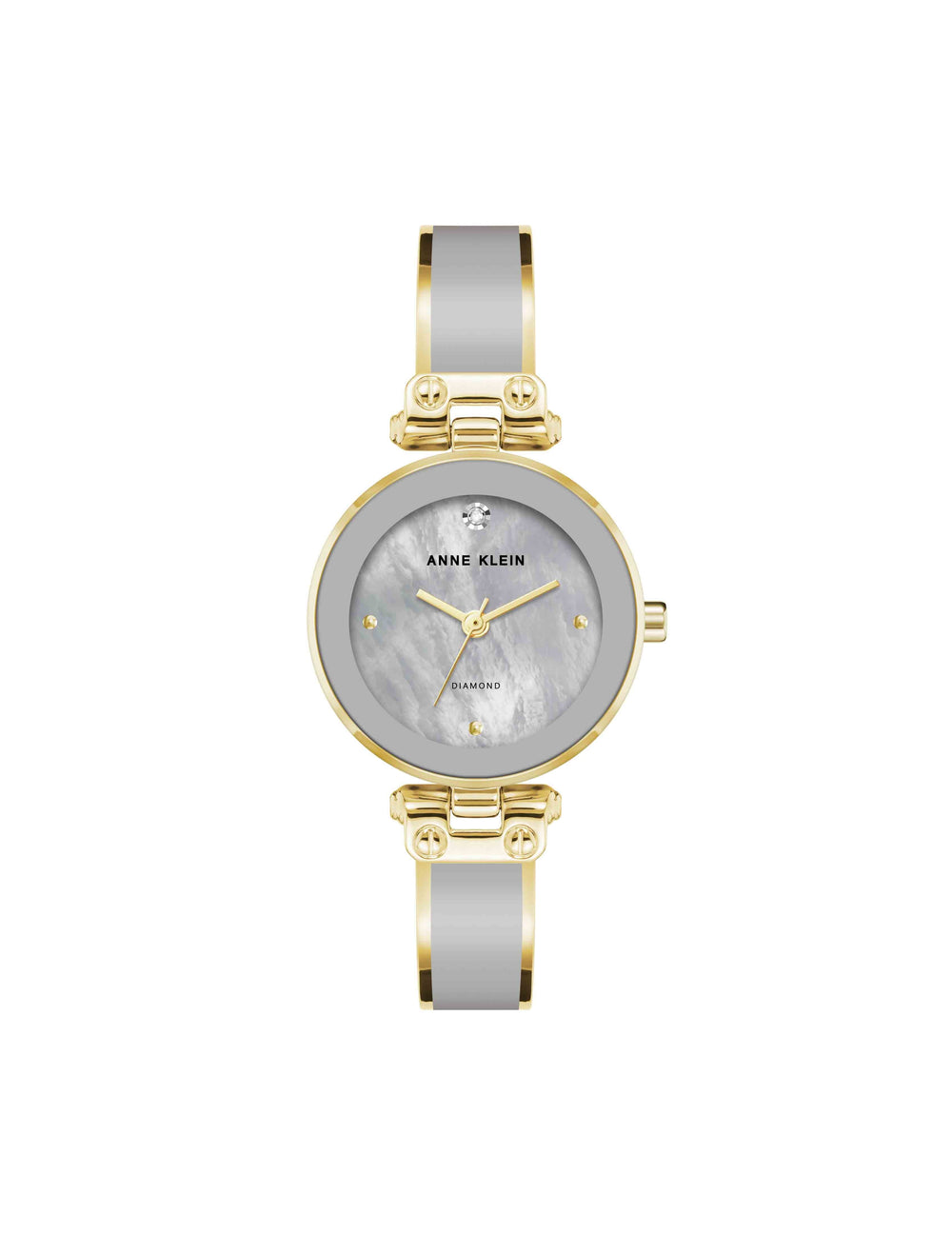 Diamond Accent Bangle Watch - Anne Klein Light Grey/Gold-Tone