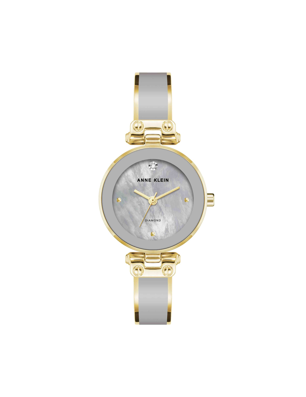 Diamond Accent Bangle Watch - Anne Klein Light Grey/Gold-Tone