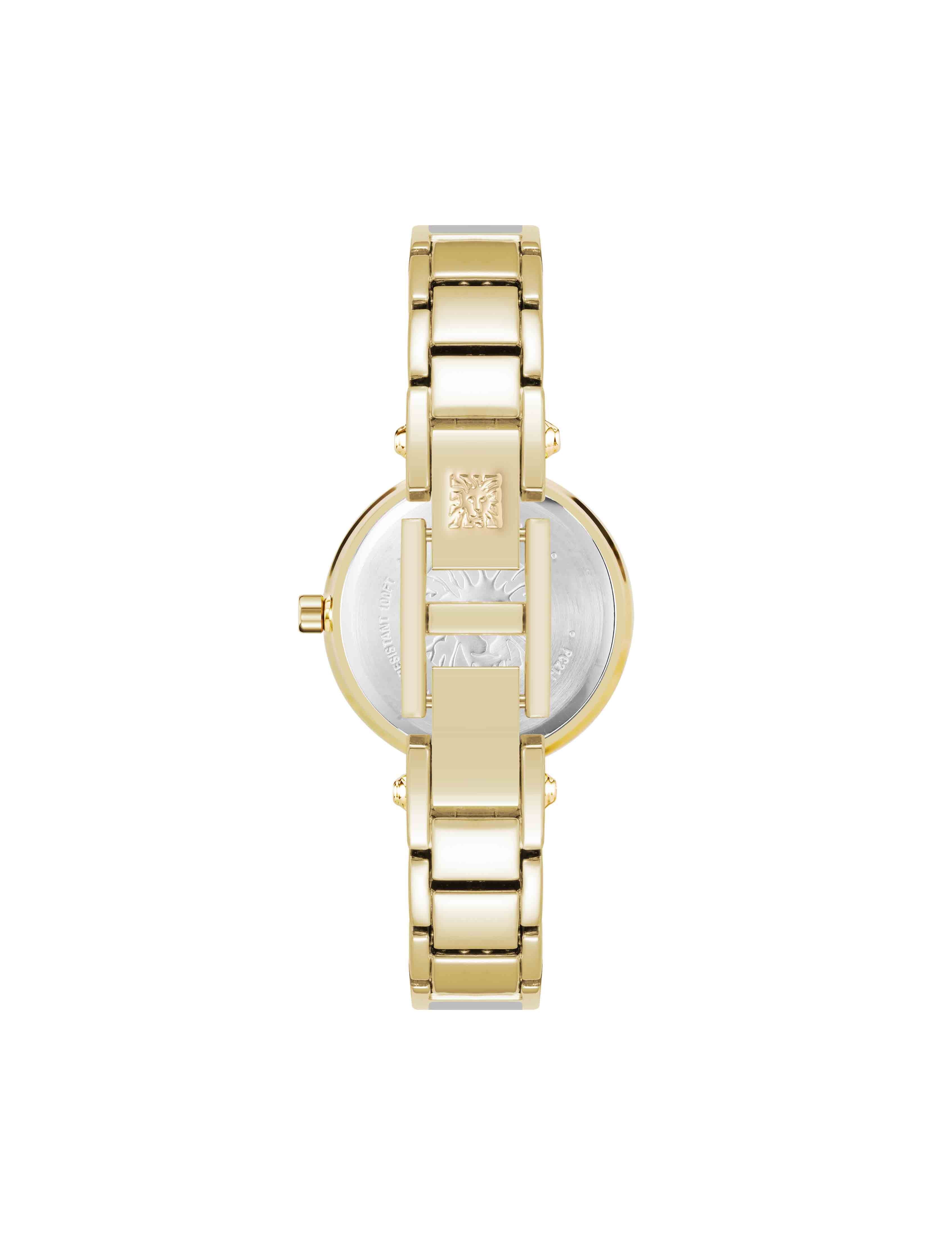 Diamond Accent Bangle Watch - Anne Klein Light Grey/Gold-Tone