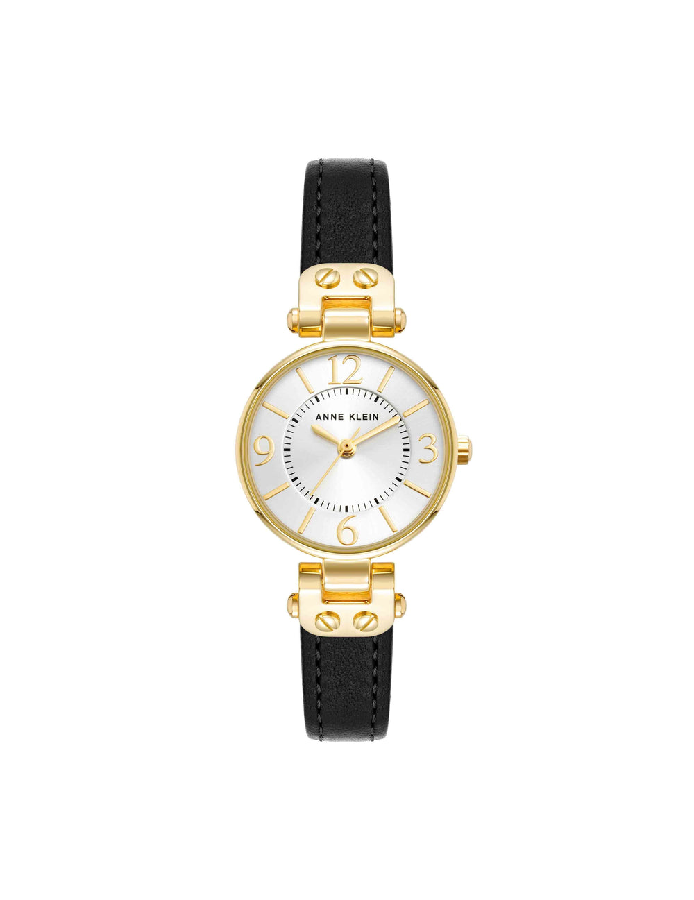 Essential Leather Strap Watch - Anne Klein Black/ Gold-Tone
