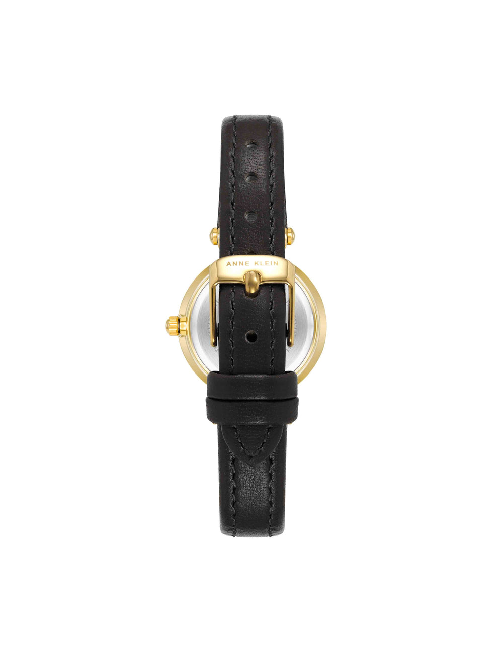 Essential Leather Strap Watch - Anne Klein Black/ Gold-Tone