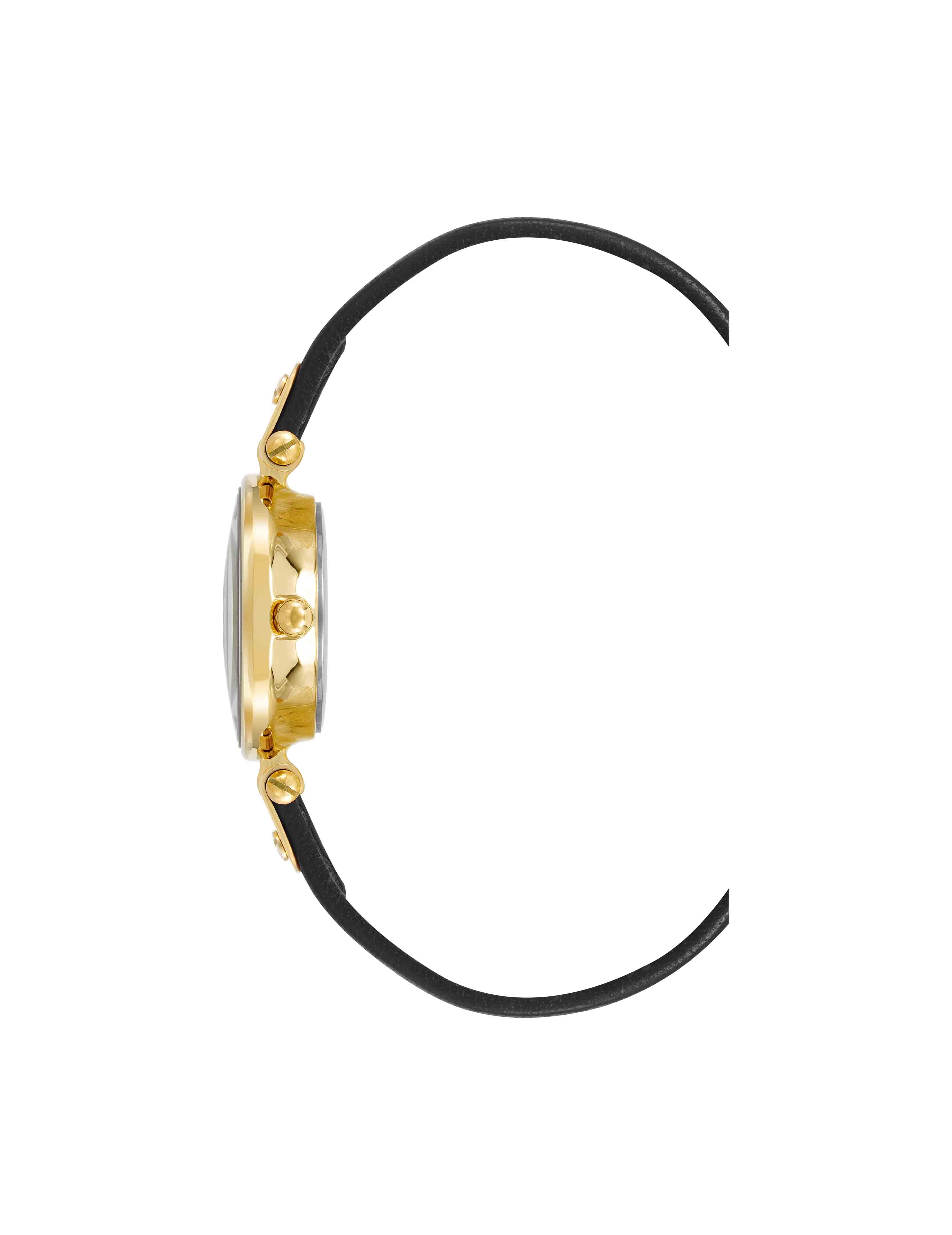 Essential Leather Strap Watch - Anne Klein Black/ Gold-Tone