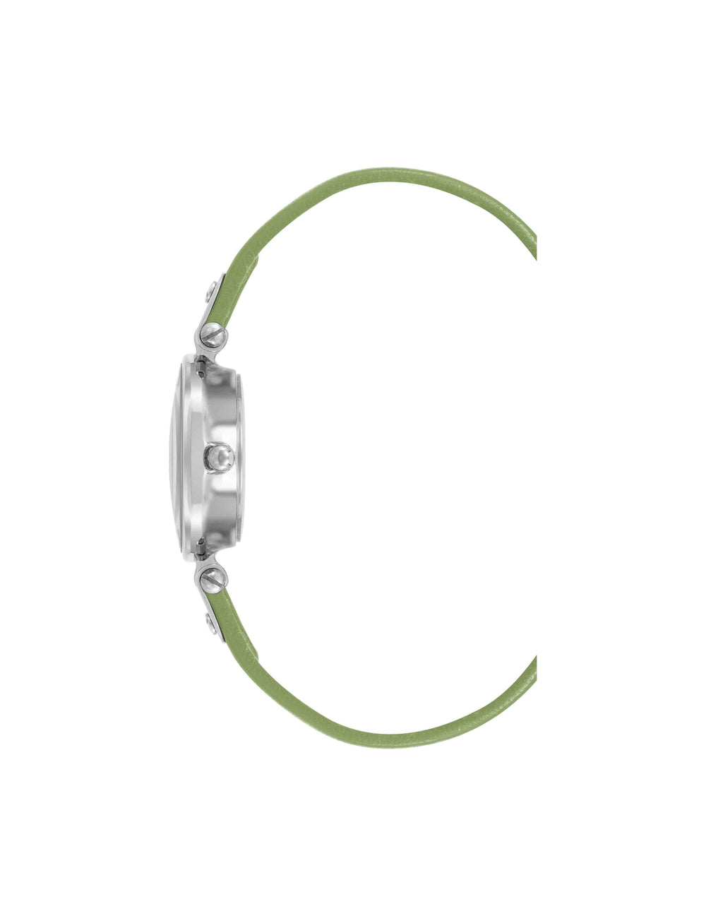 Sustainable Leather Strap Watch - Anne Klein Green/Silver-Tone