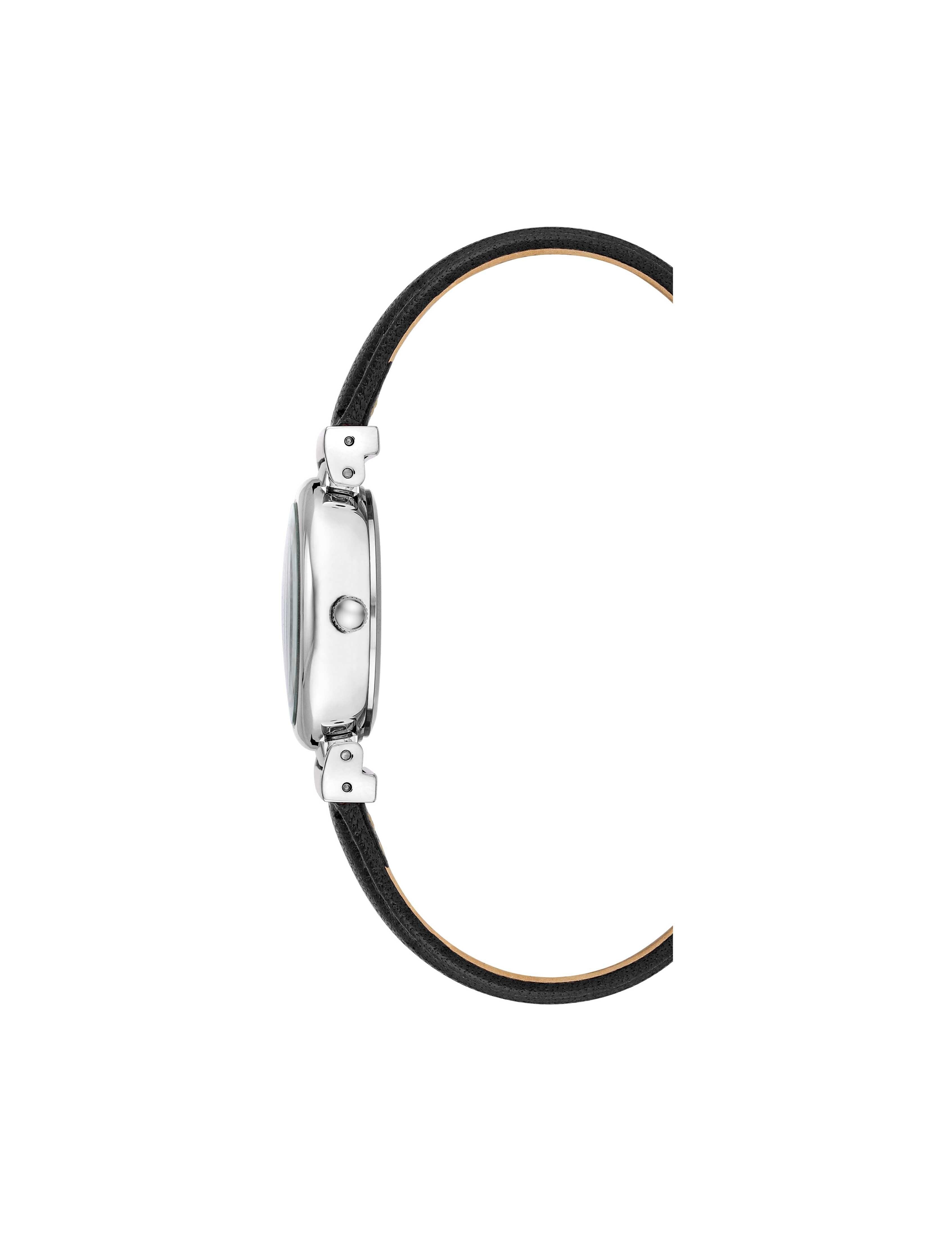 Classic Leather Strap Watch - Anne Klein Black&Silver-Tone