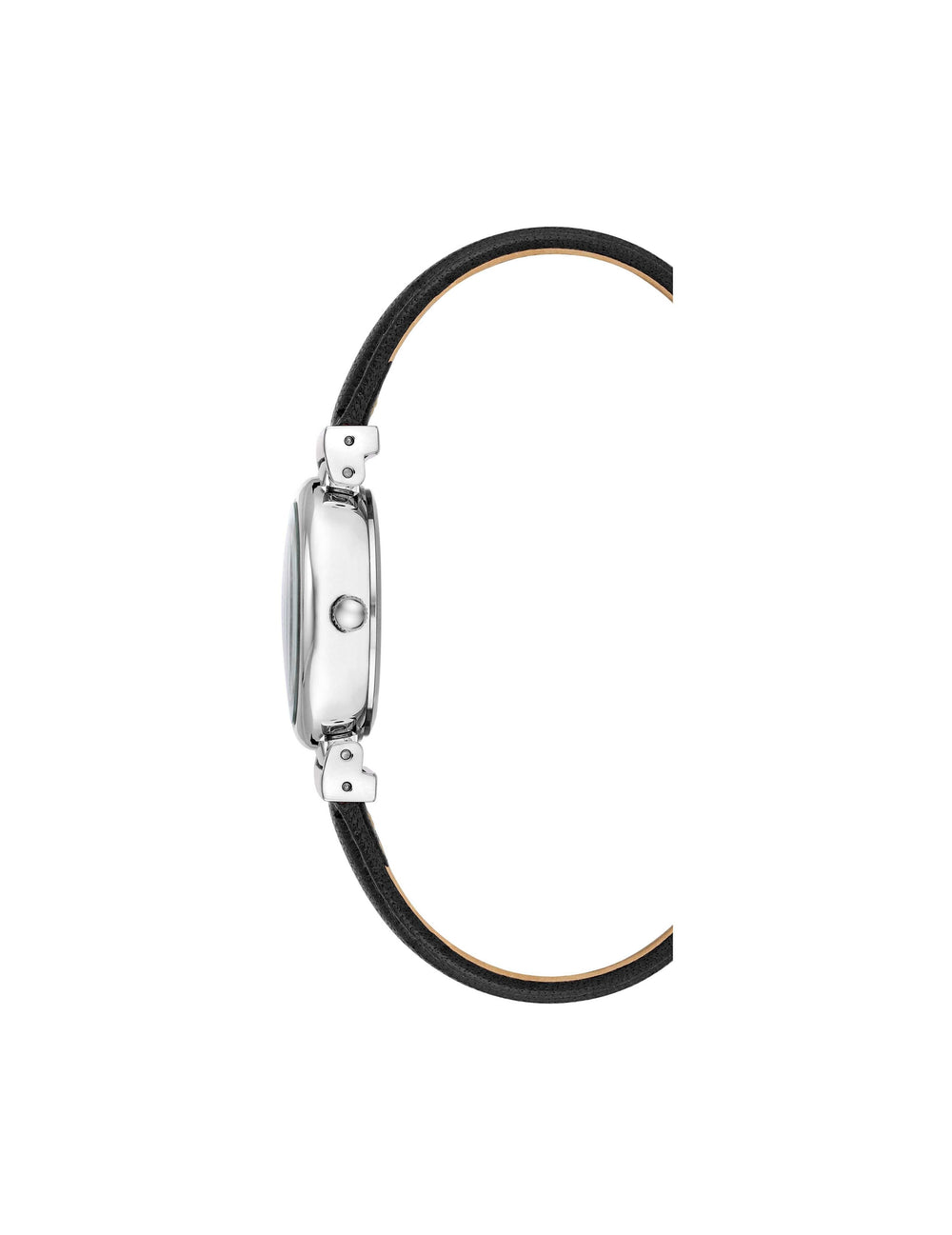 Classic Leather Strap Watch - Anne Klein Black&Silver-Tone