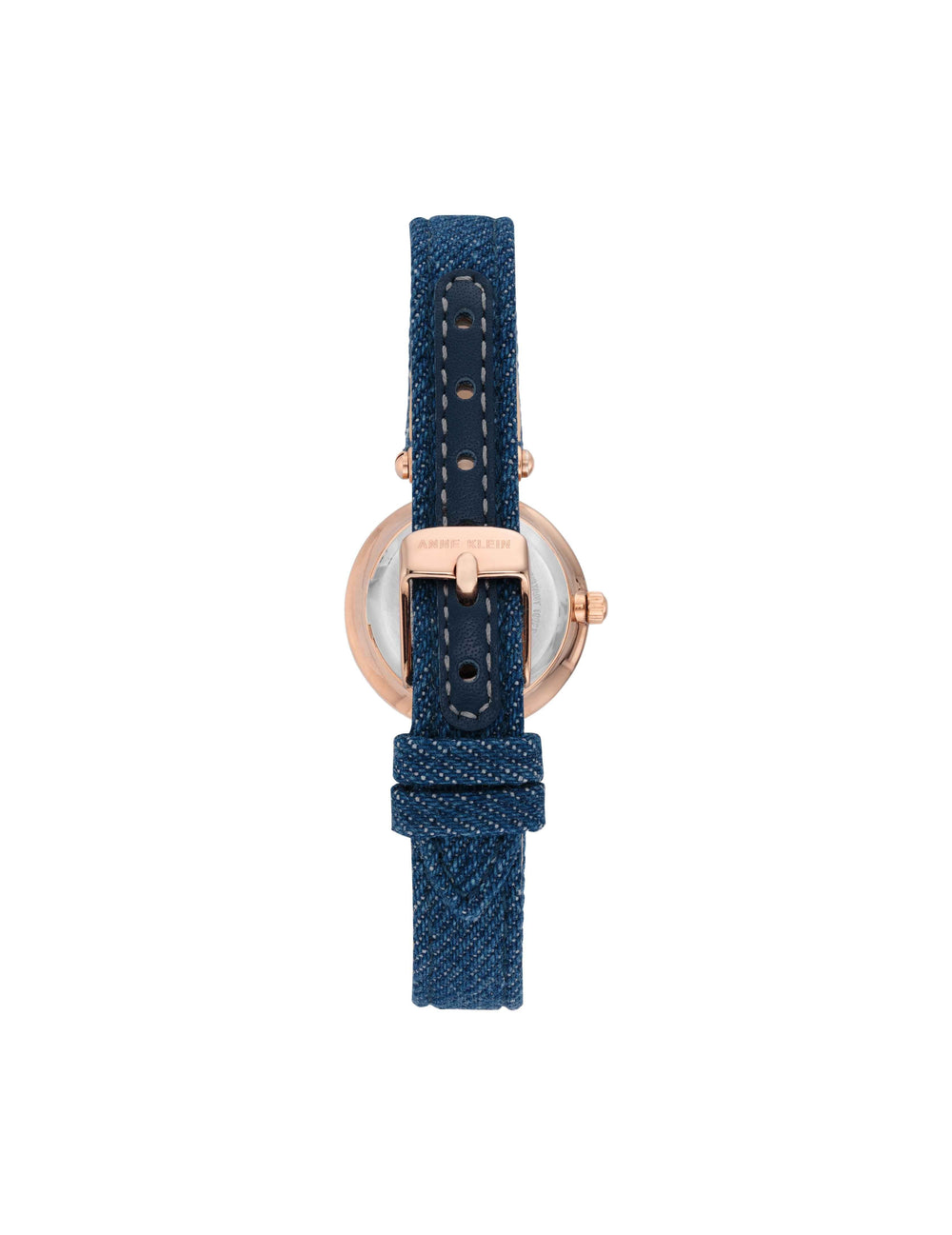 Denim Strap Watch with Rose Gold Case - Anne Klein