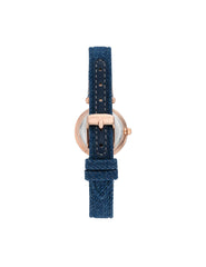 Denim Strap Watch with Rose Gold Case - Anne Klein
