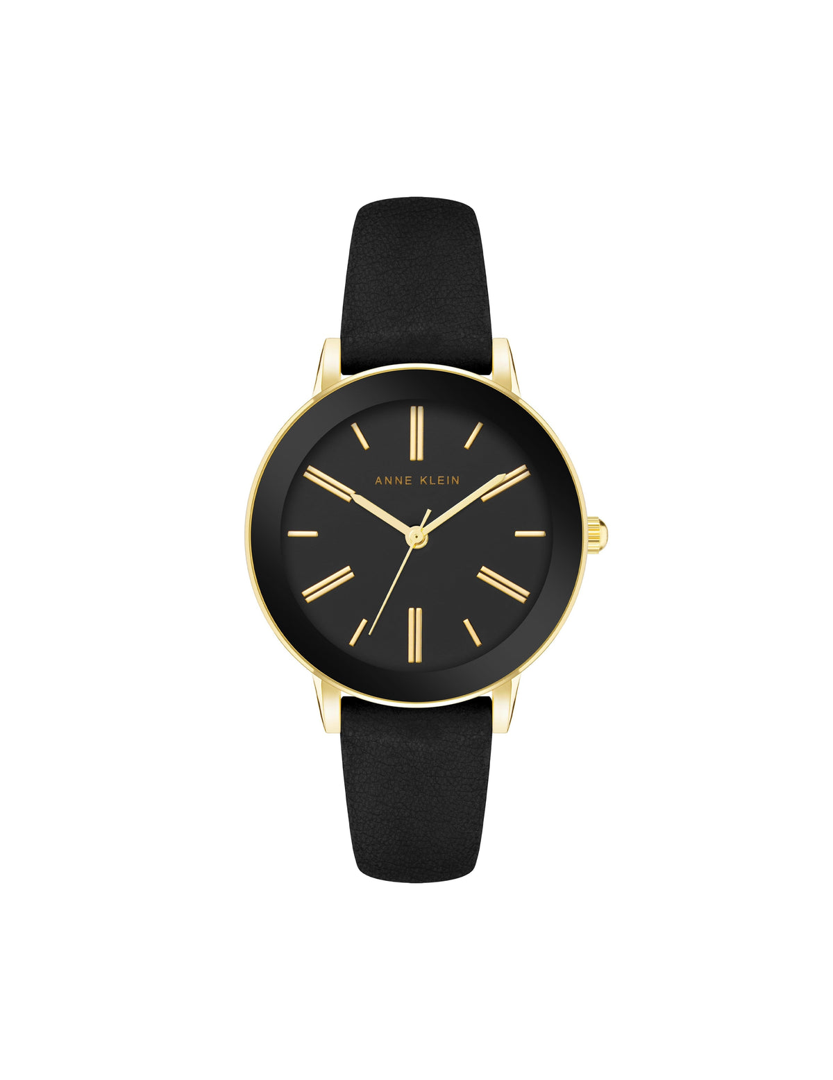 Minimalist Round Dial Watch - Anne Klein Black/Gold-Tone