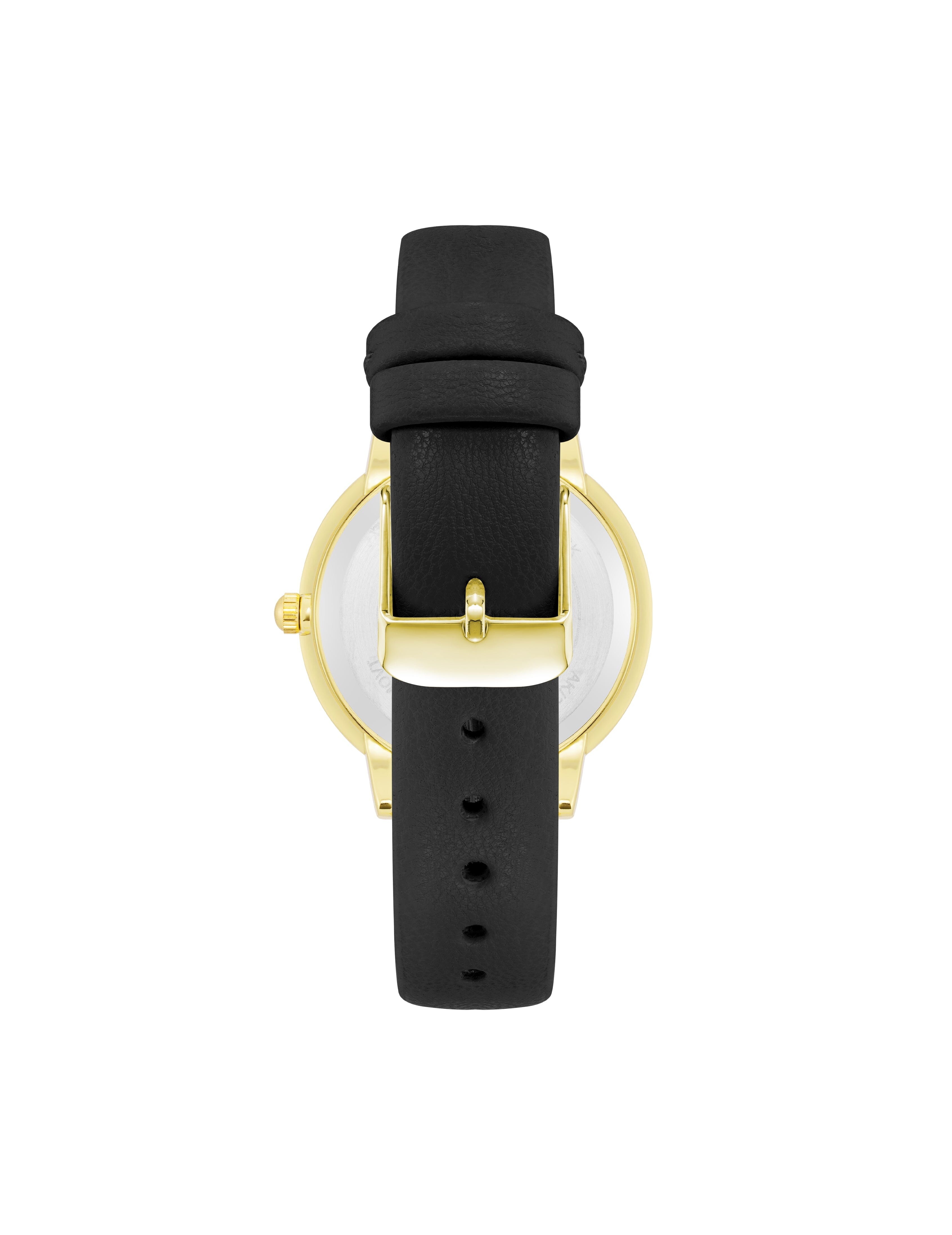 Minimalist Round Dial Watch - Anne Klein Black/Gold-Tone