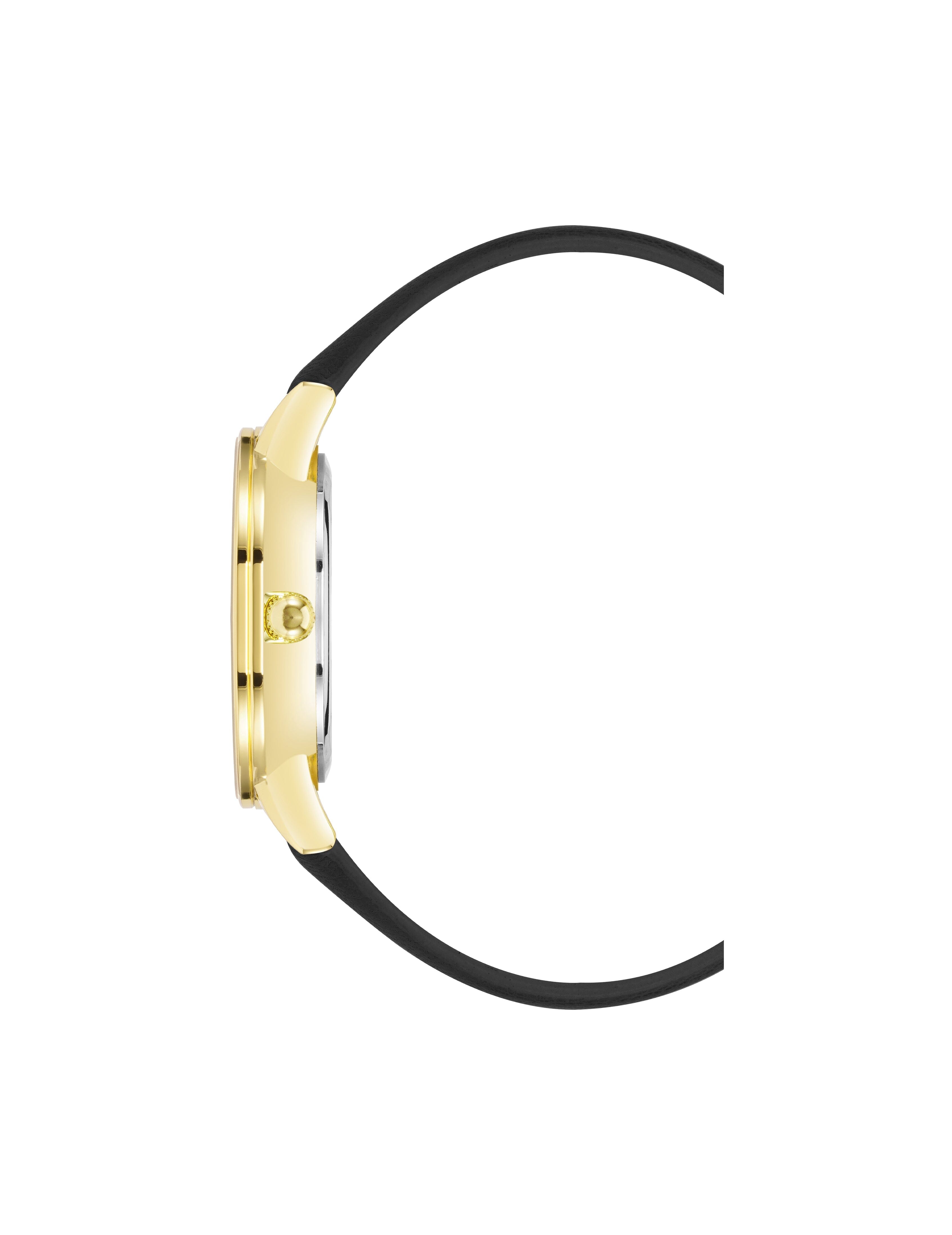 Minimalist Round Dial Watch - Anne Klein Black/Gold-Tone