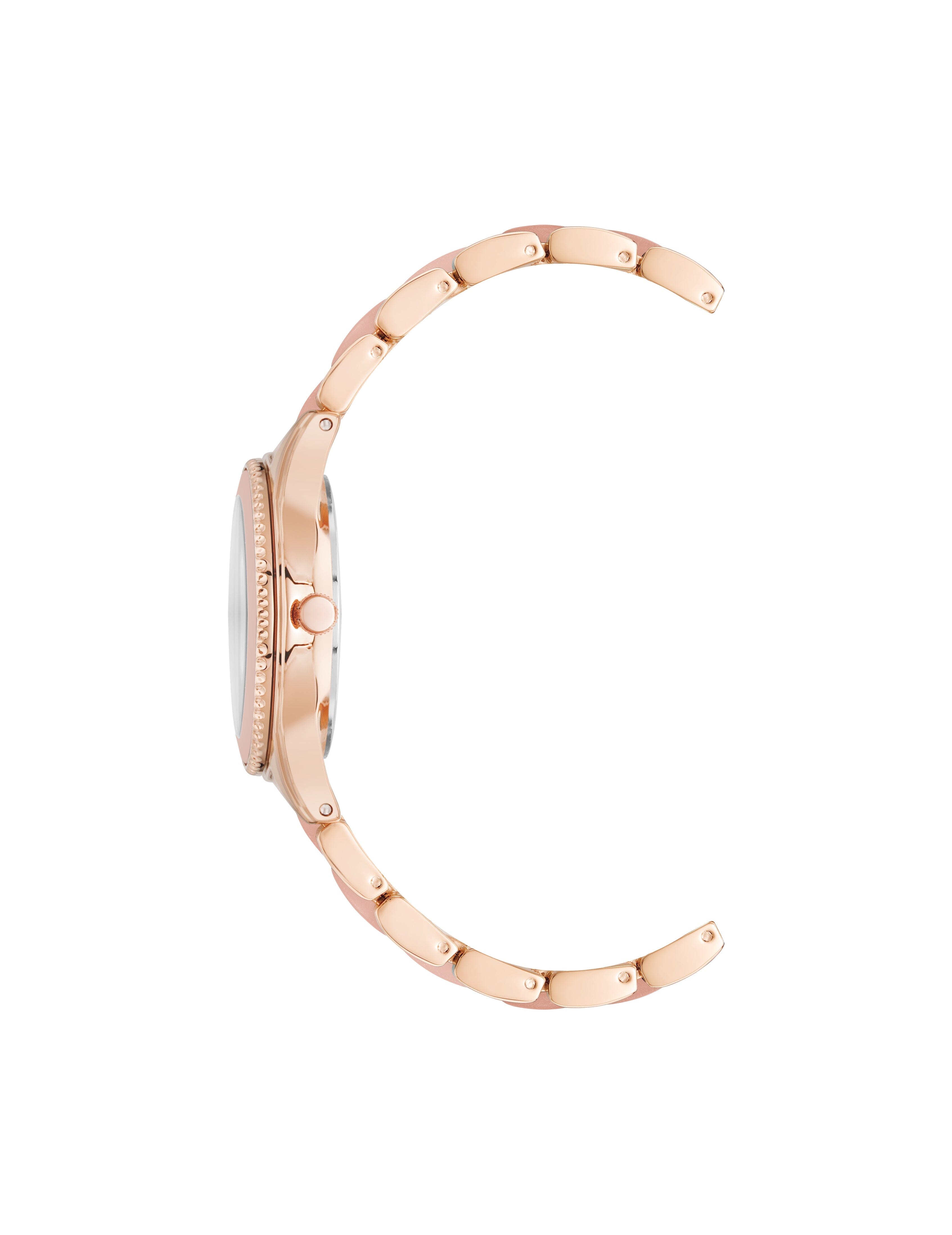 Acetate Link Bracelet Watch - Anne Klein Blush/Rose Gold-Tone
